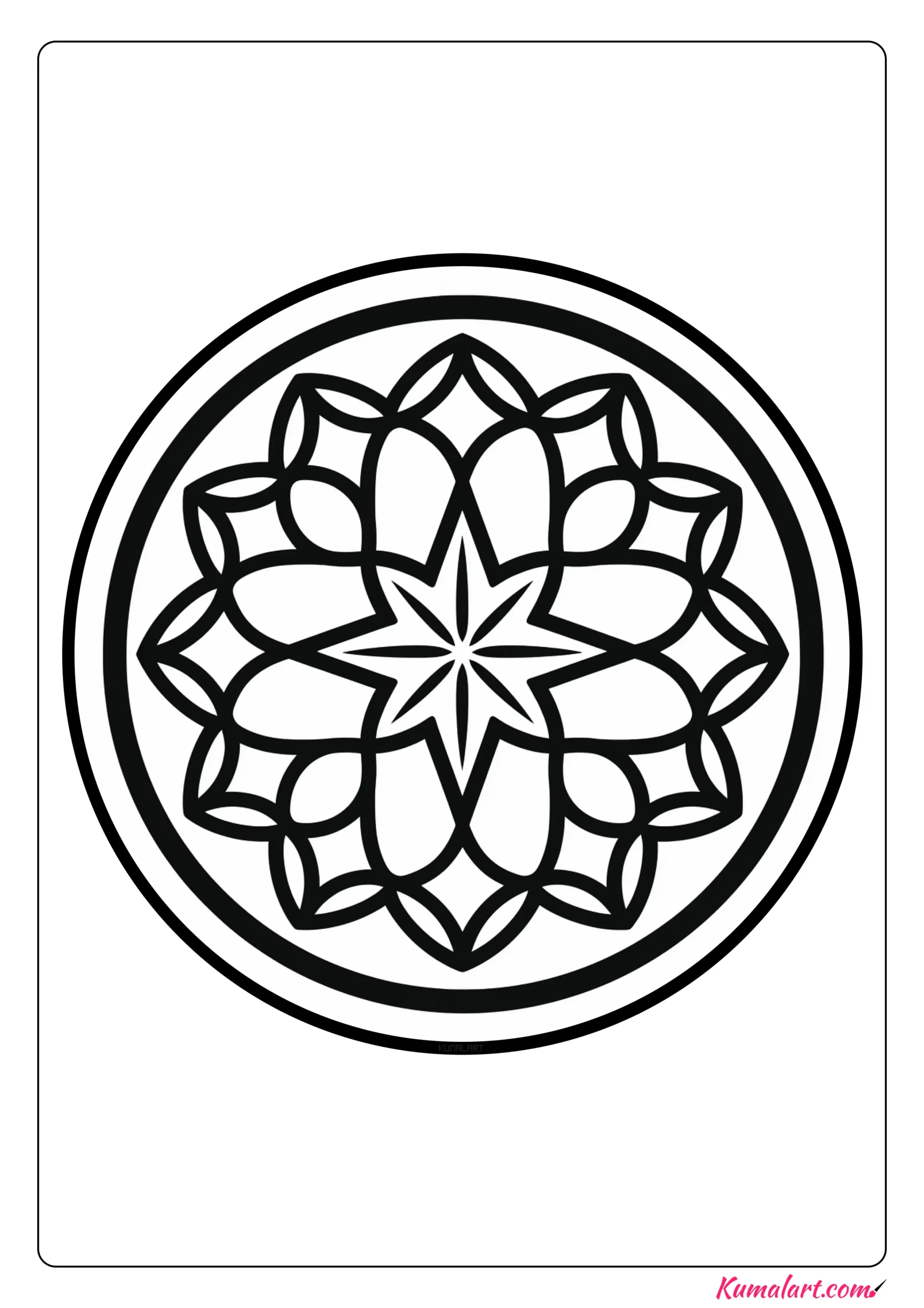 Crystal Star Mandala Coloring Page