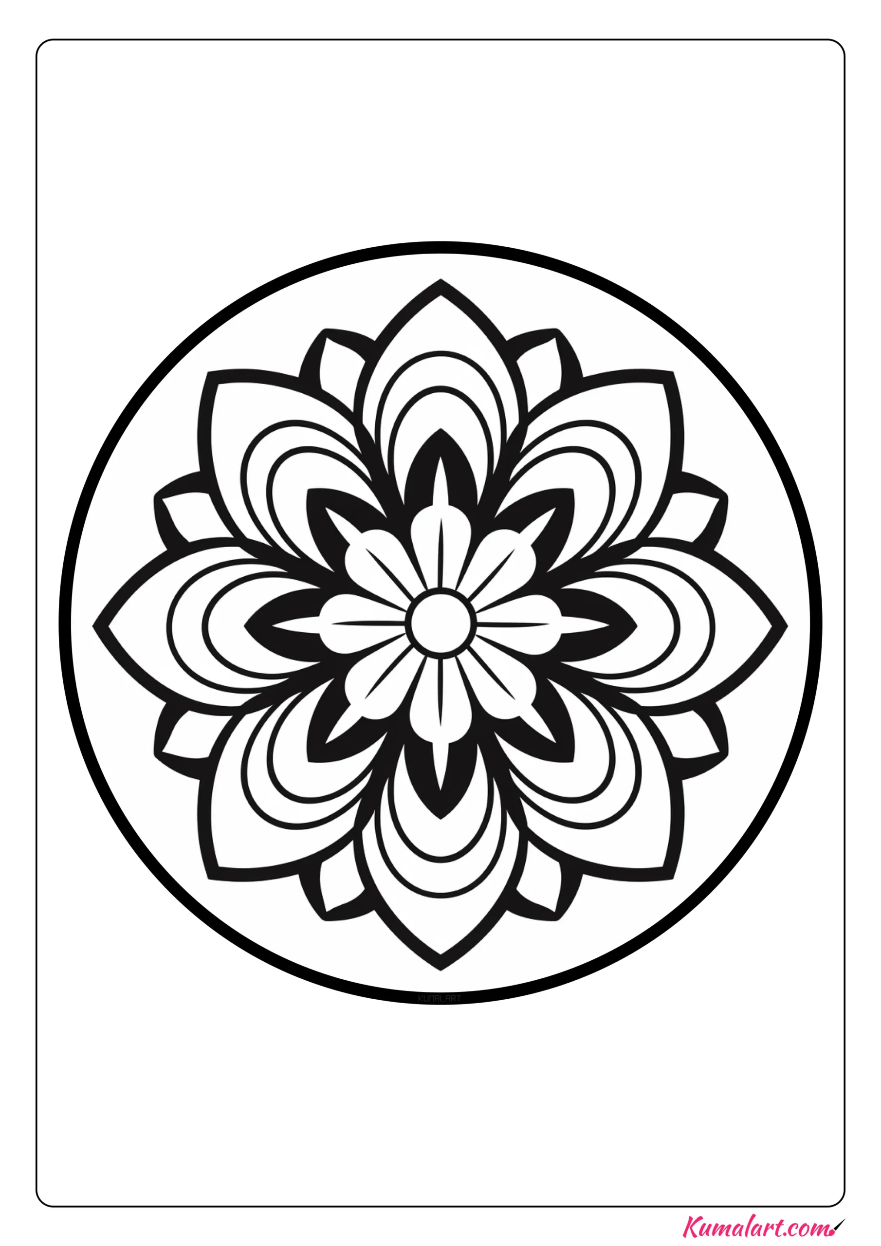 Daisy Floral Mandala Coloring Page