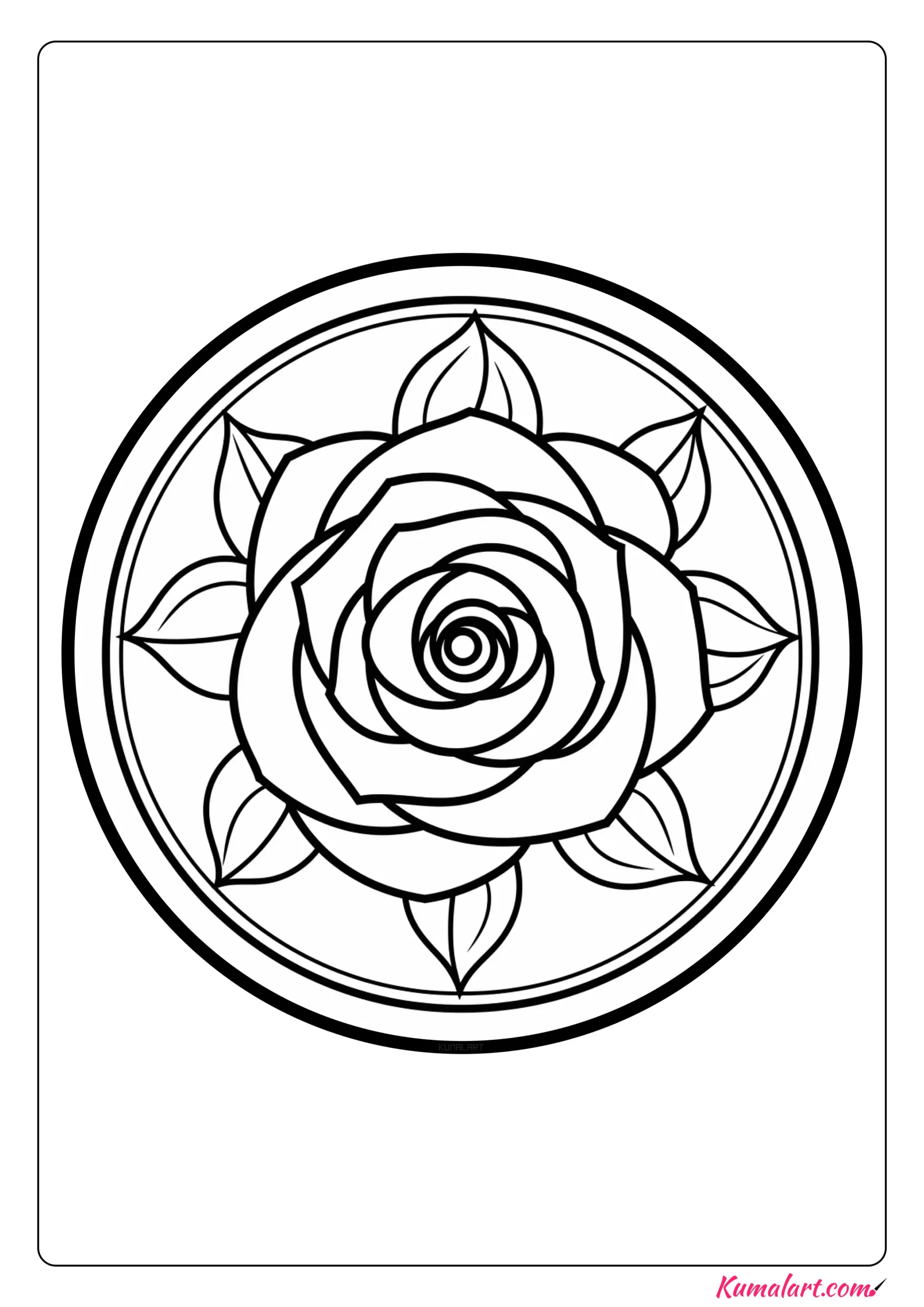 Delicate Rose Coloring Page