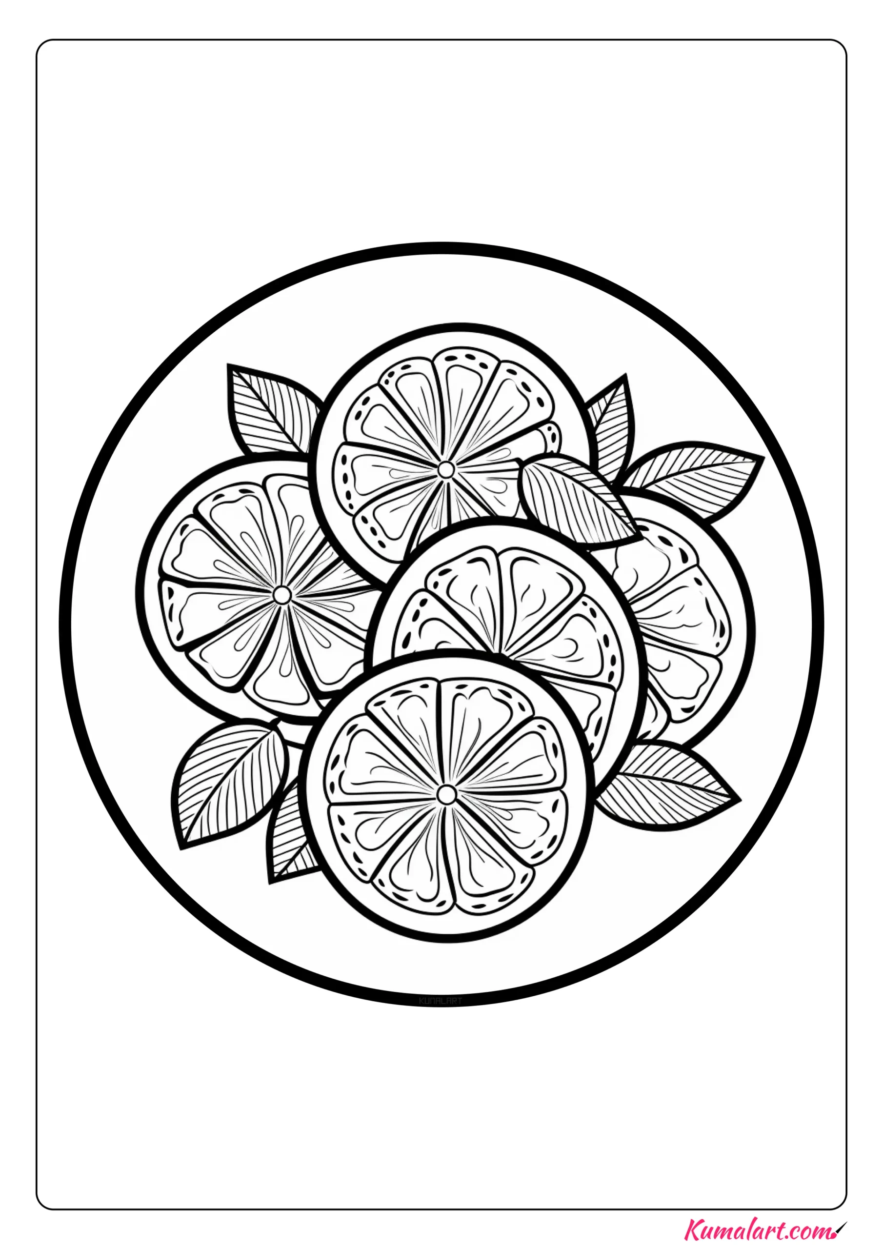 Delicious Lemon Coloring Page