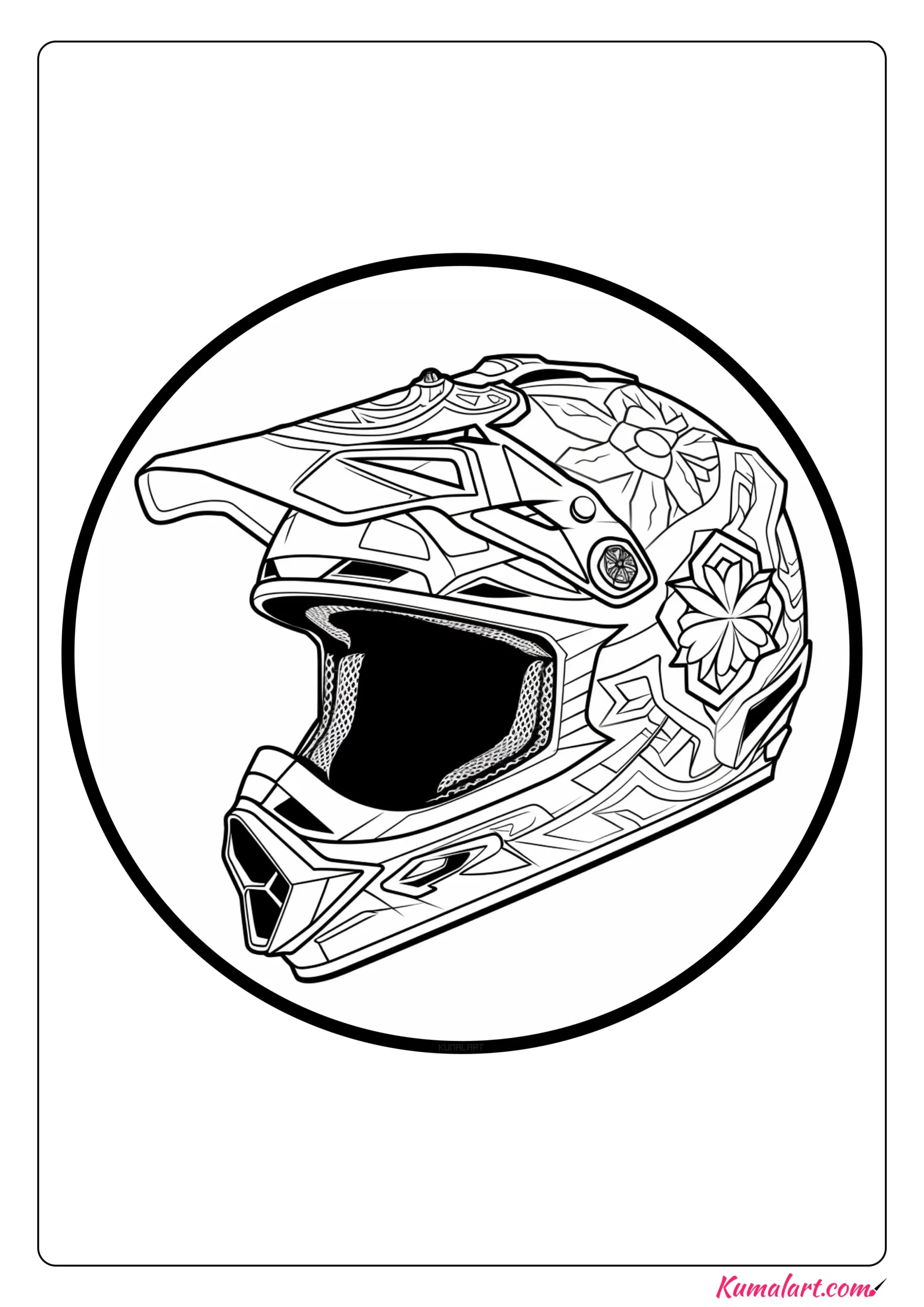 Dirt Bike Helmet Coloring Page