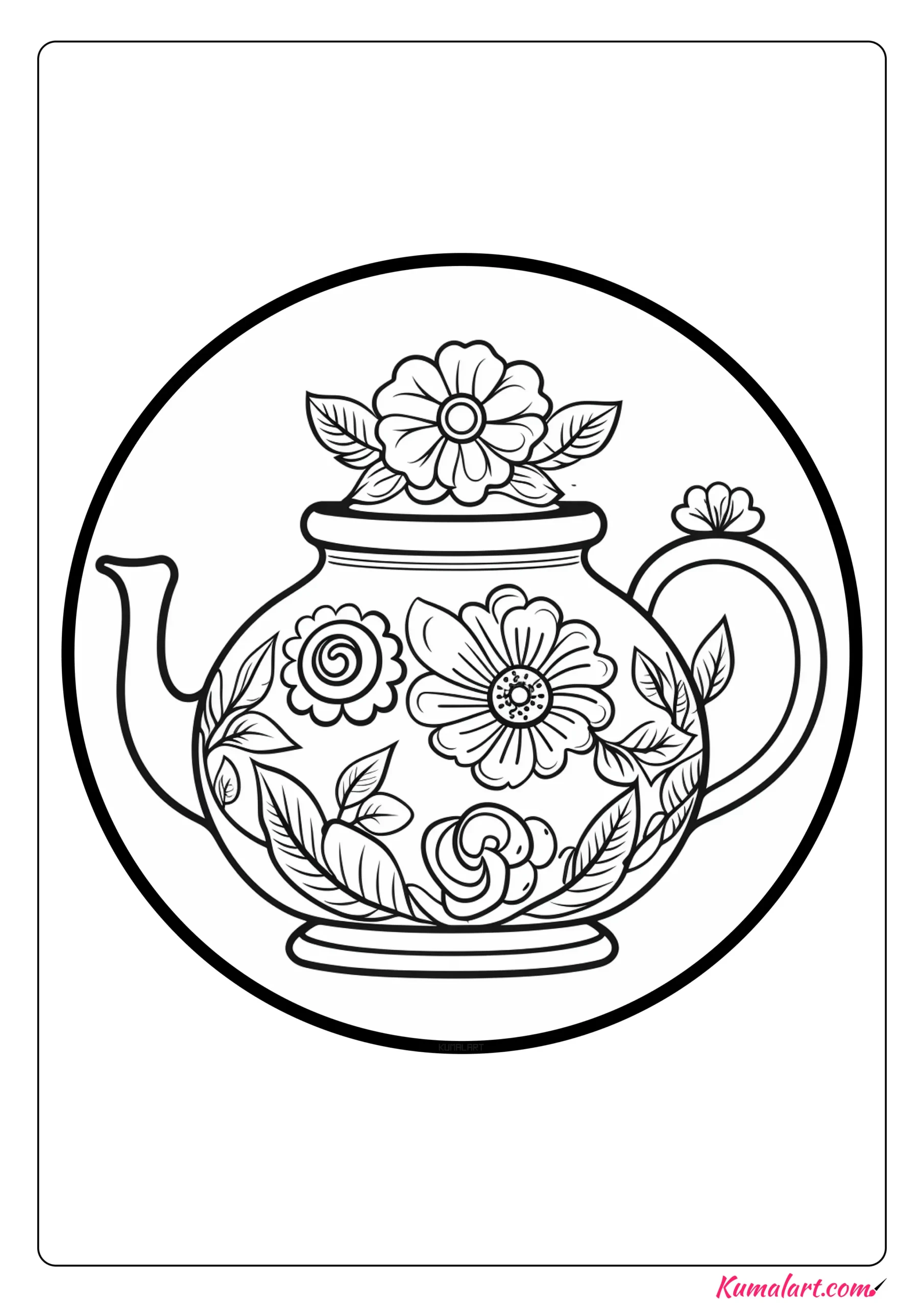 Divine Teapot Coloring Page