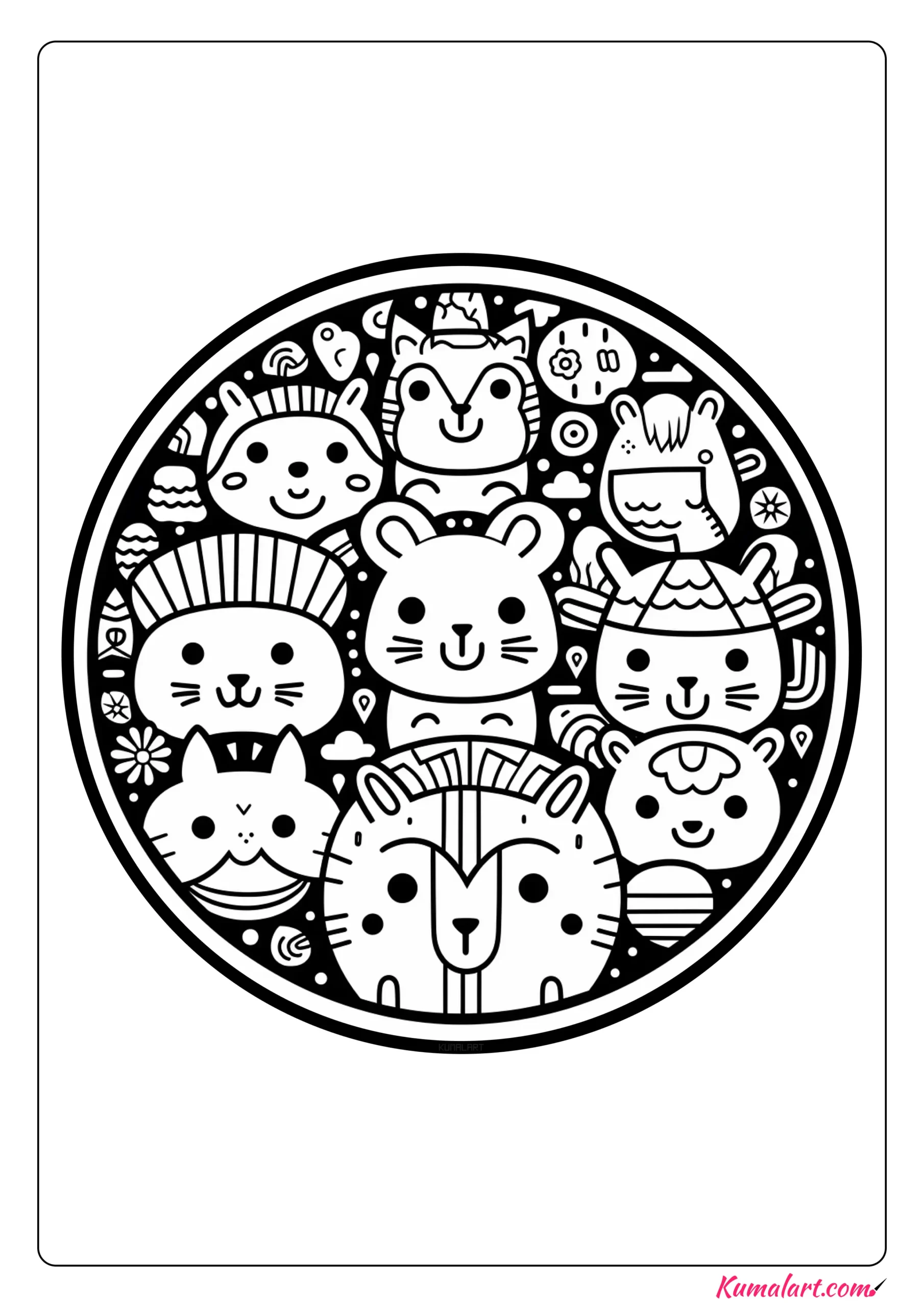 Doodle Cute Coloring Page