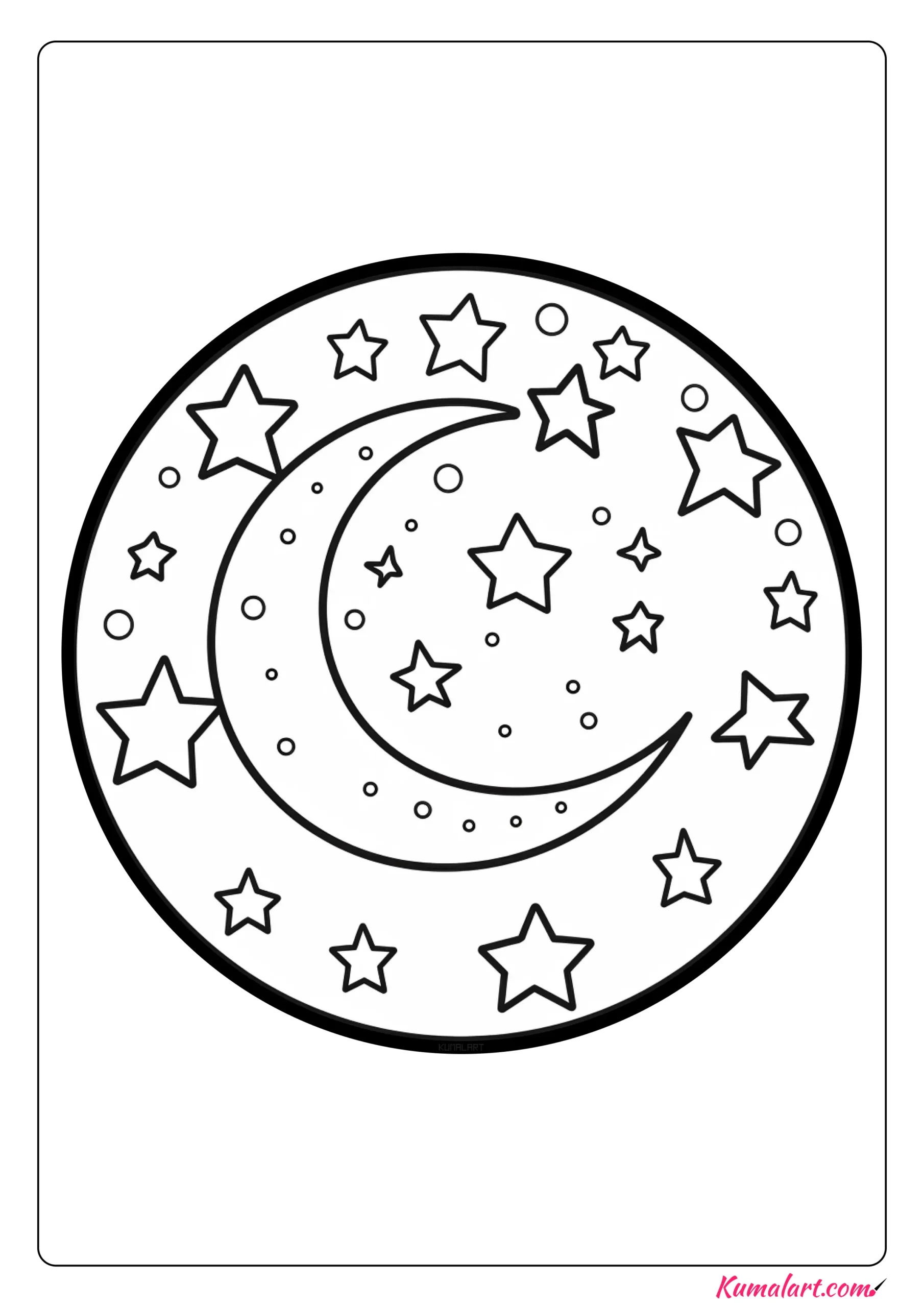 Dreamy Moon Mandala Coloring Page