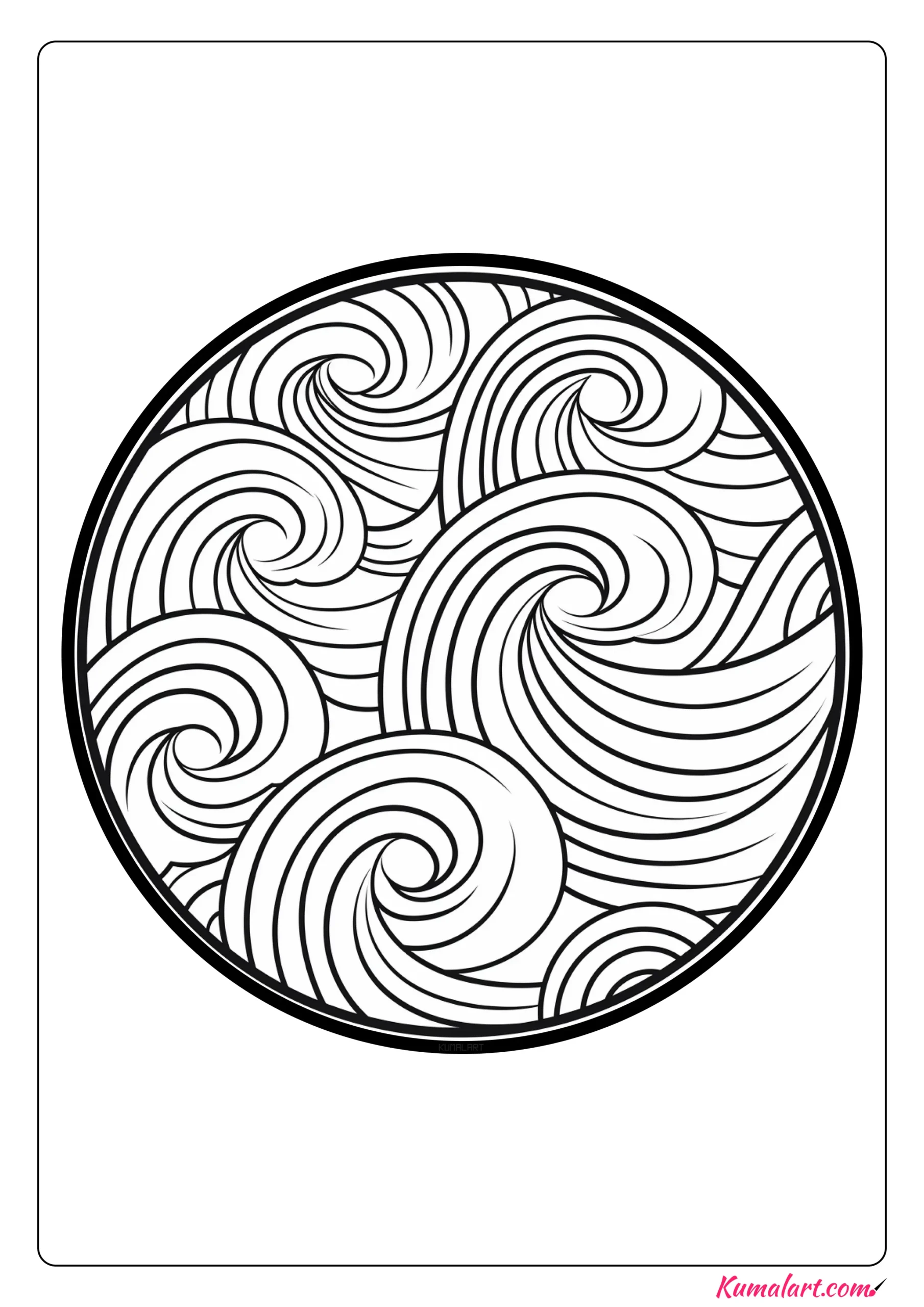 Ebullient Ocean Mandala Coloring Page