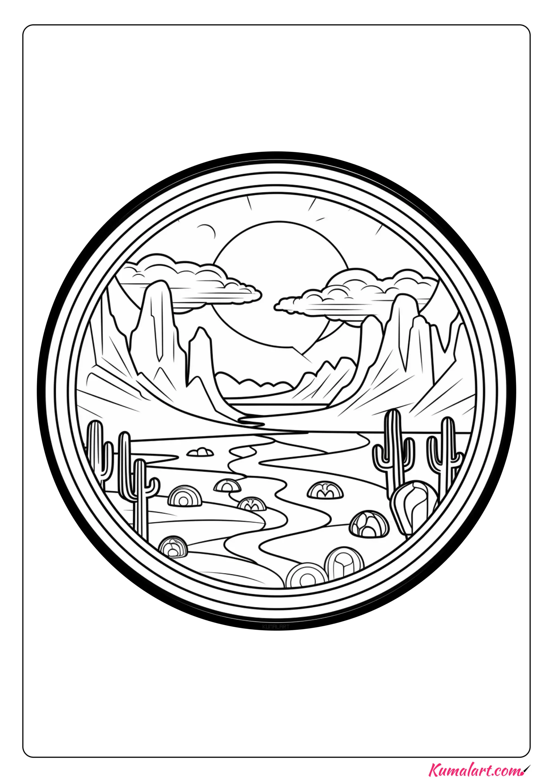 Eerie Desert Coloring Page