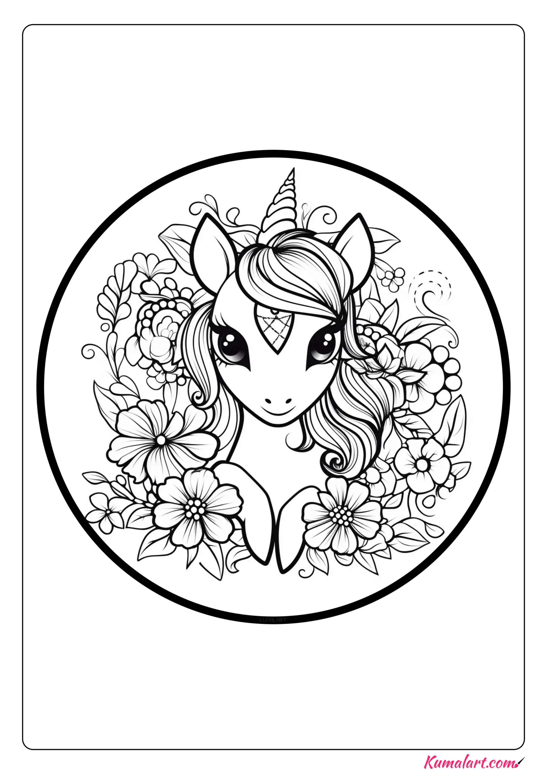 Electra Fancy Unicorn Coloring Page