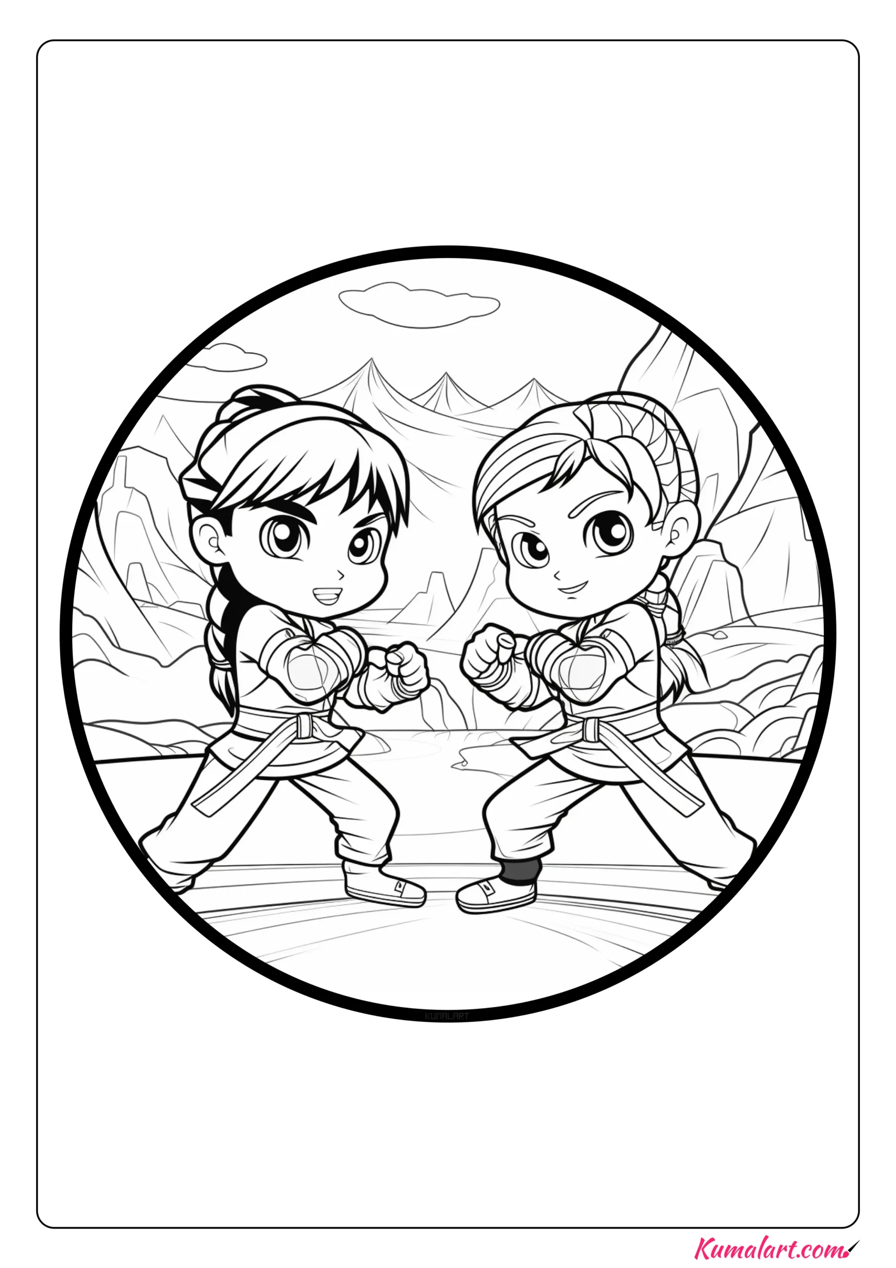 Energetic Jiu Jitsu Coloring Page