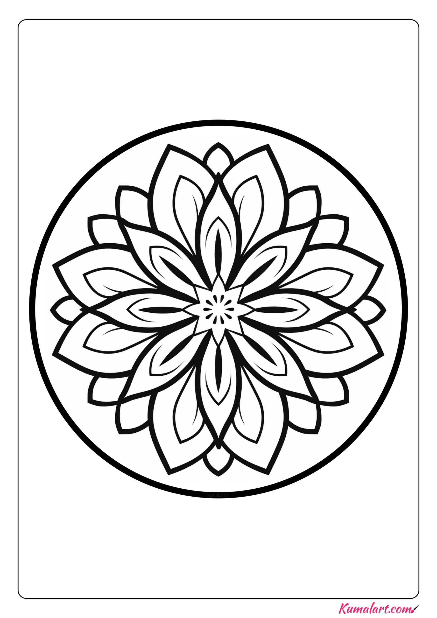 Exotic Floral Mandala Coloring Page