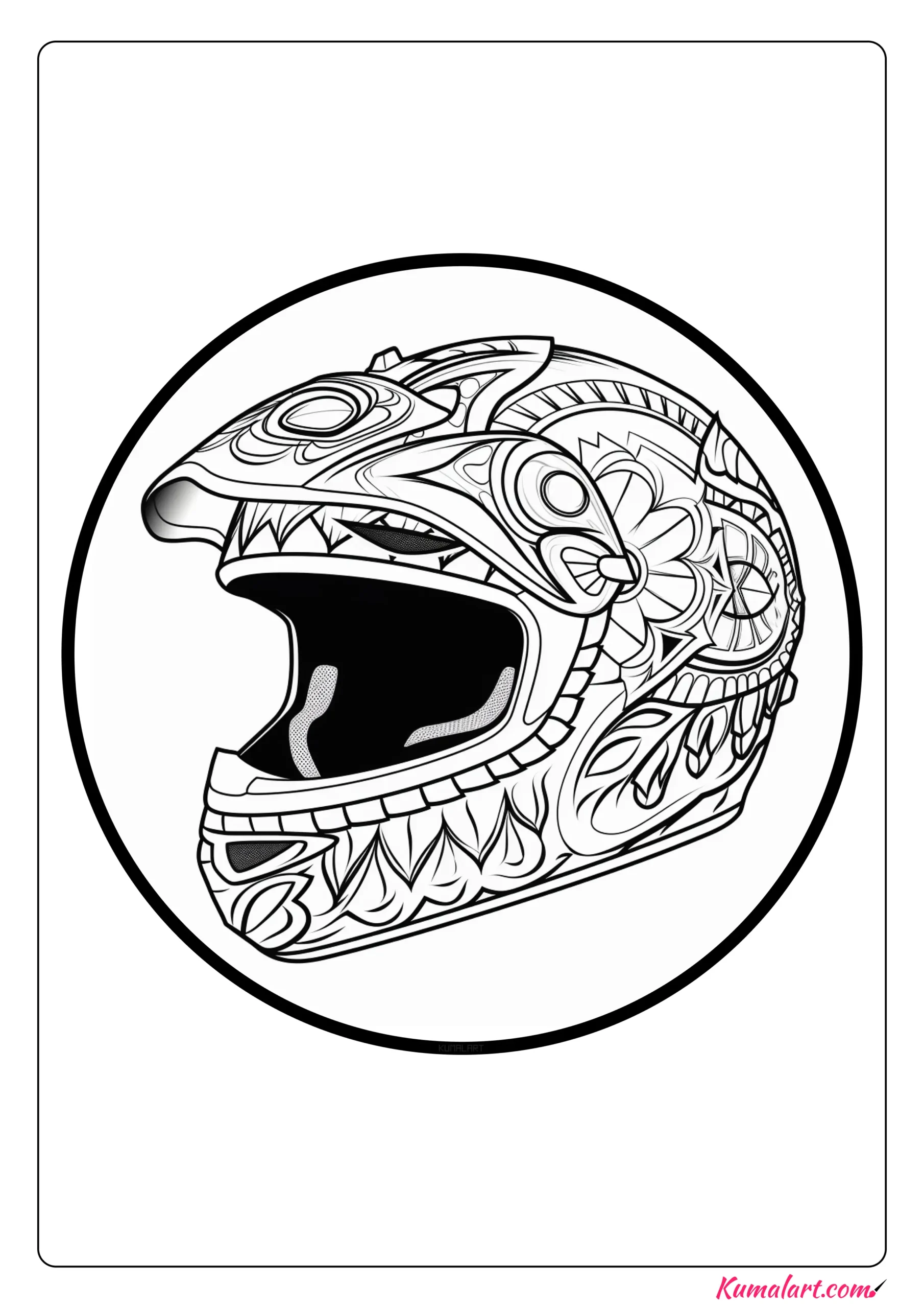 Fancy Dirt Bike Helmet Coloring Page