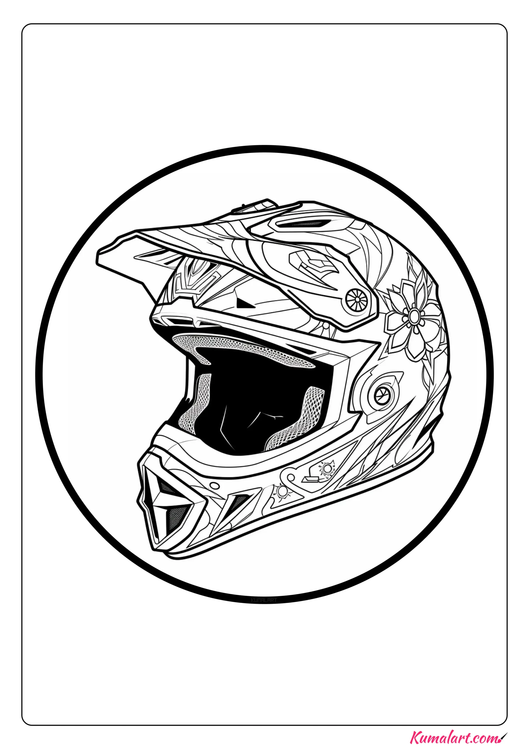 Fit Dirt Bike Helmet Coloring Page