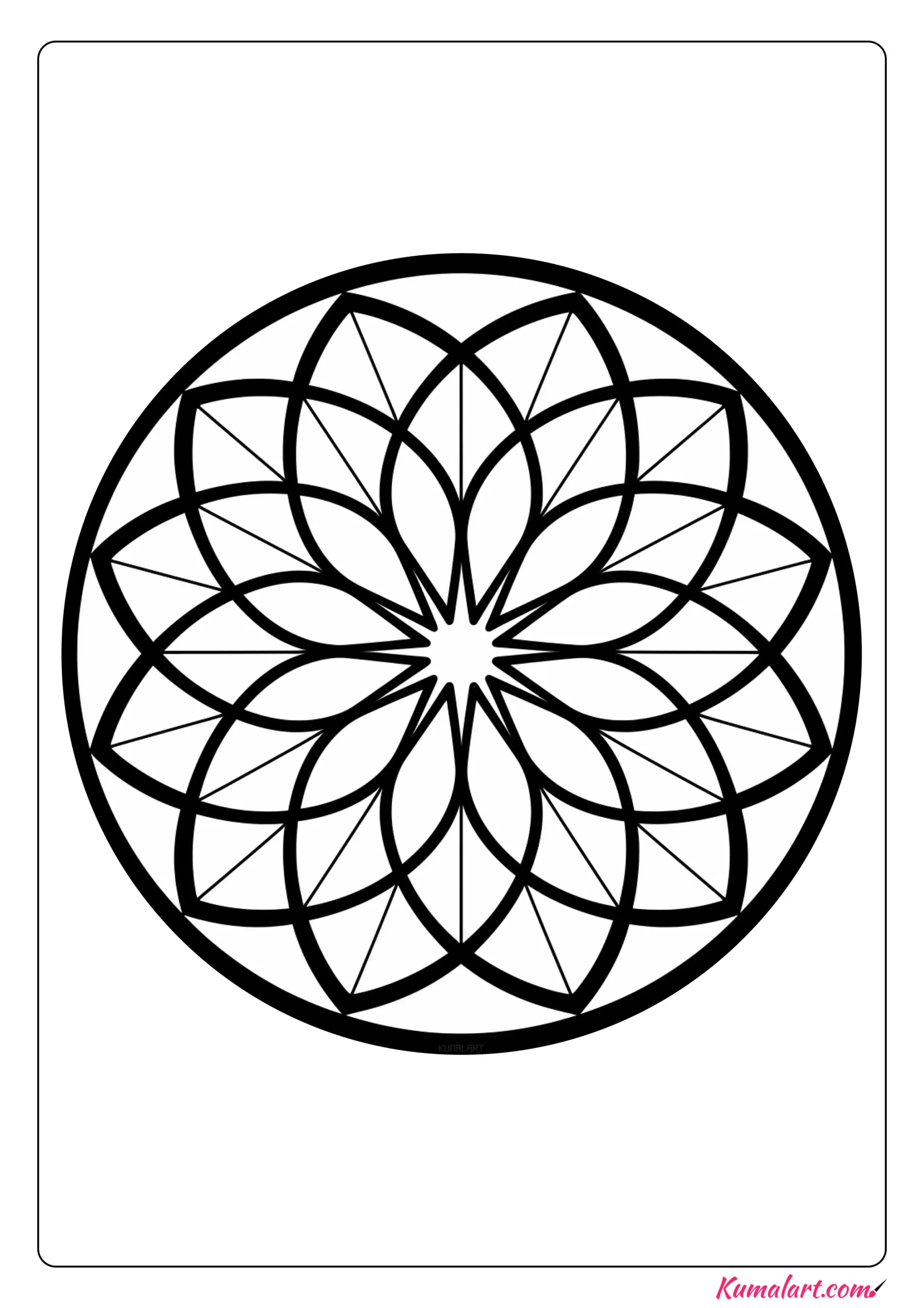 Floral Geometric Coloring Page