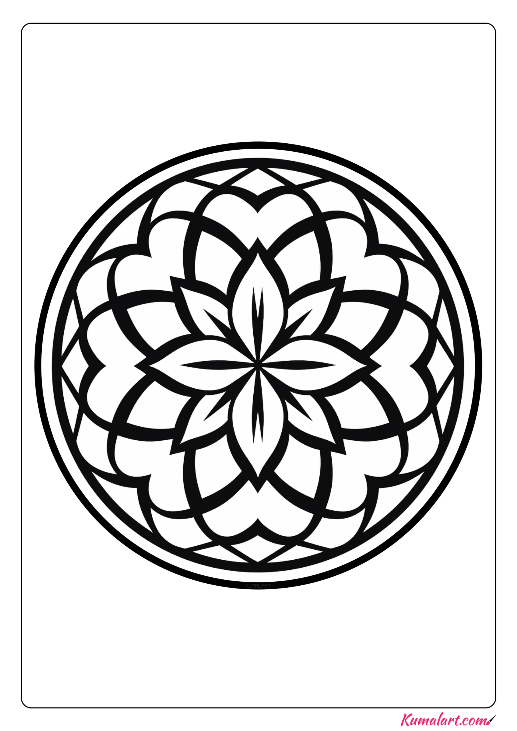 Flower Geometric Coloring Page