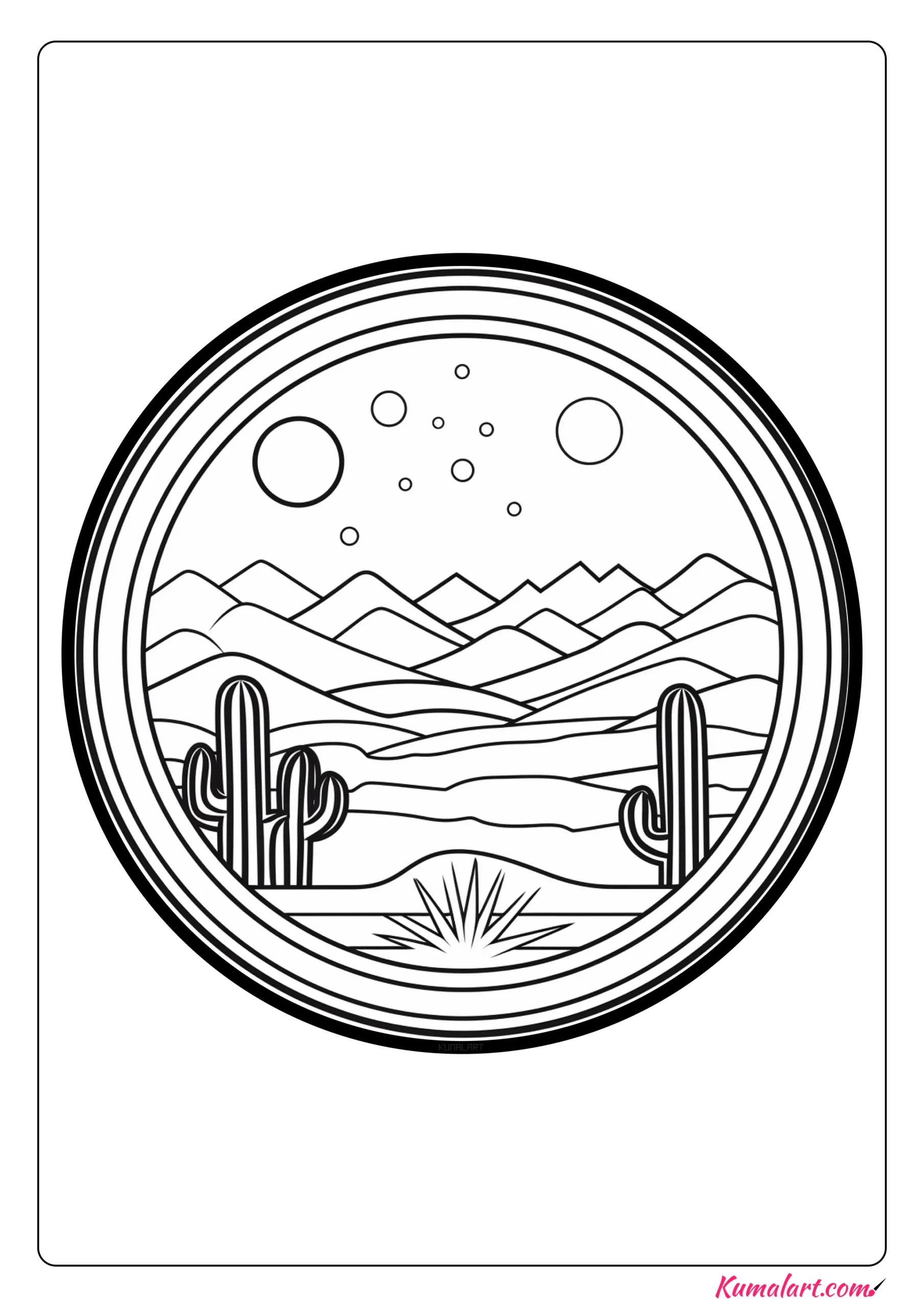 Forgotten Desert Mandala Coloring Page