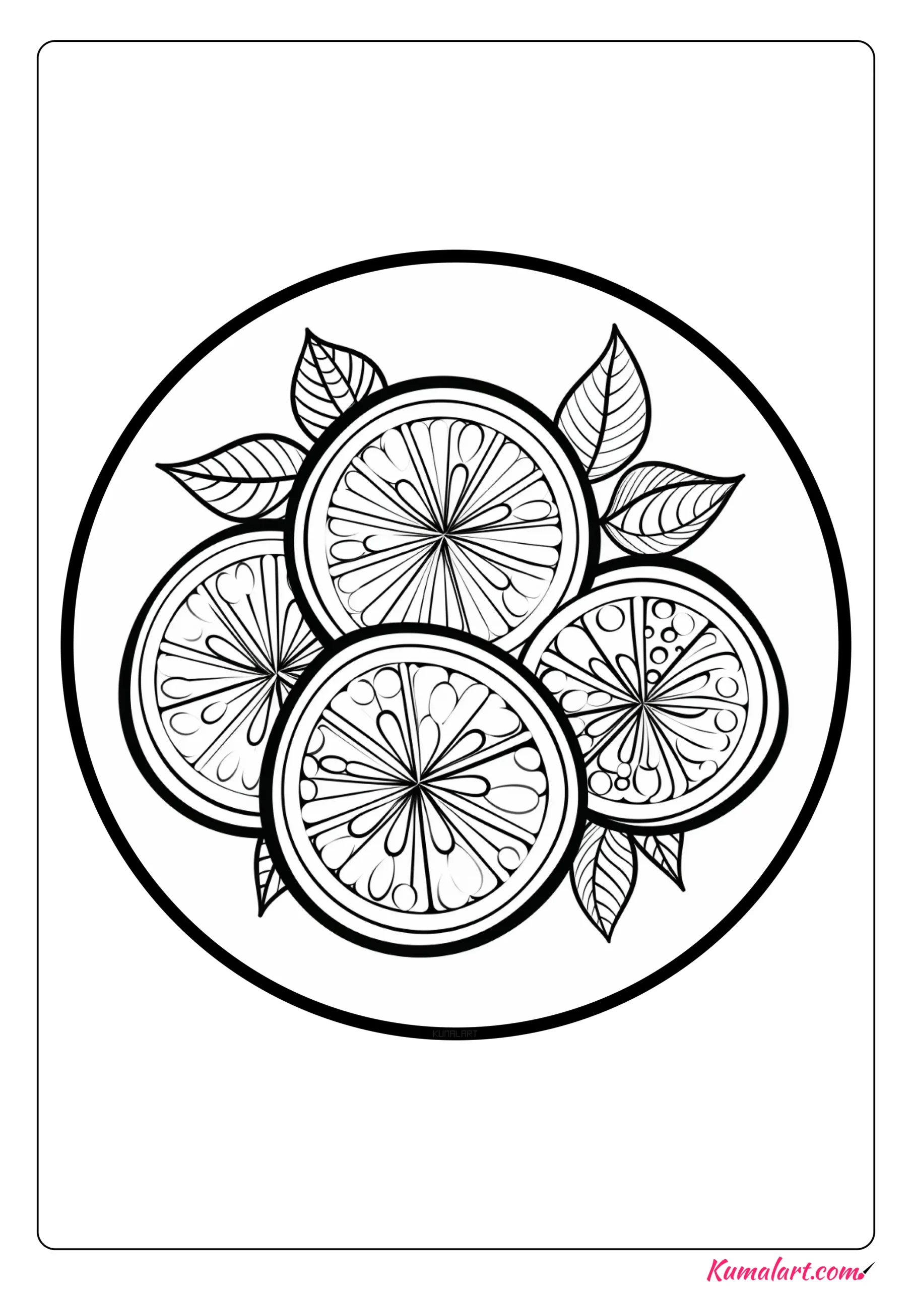 Fresh Lemon Coloring Page