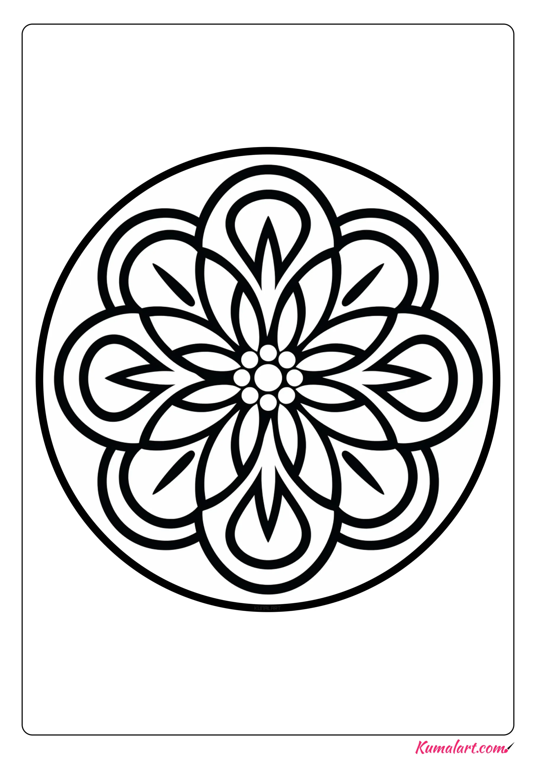 Geometric Flower Coloring Page