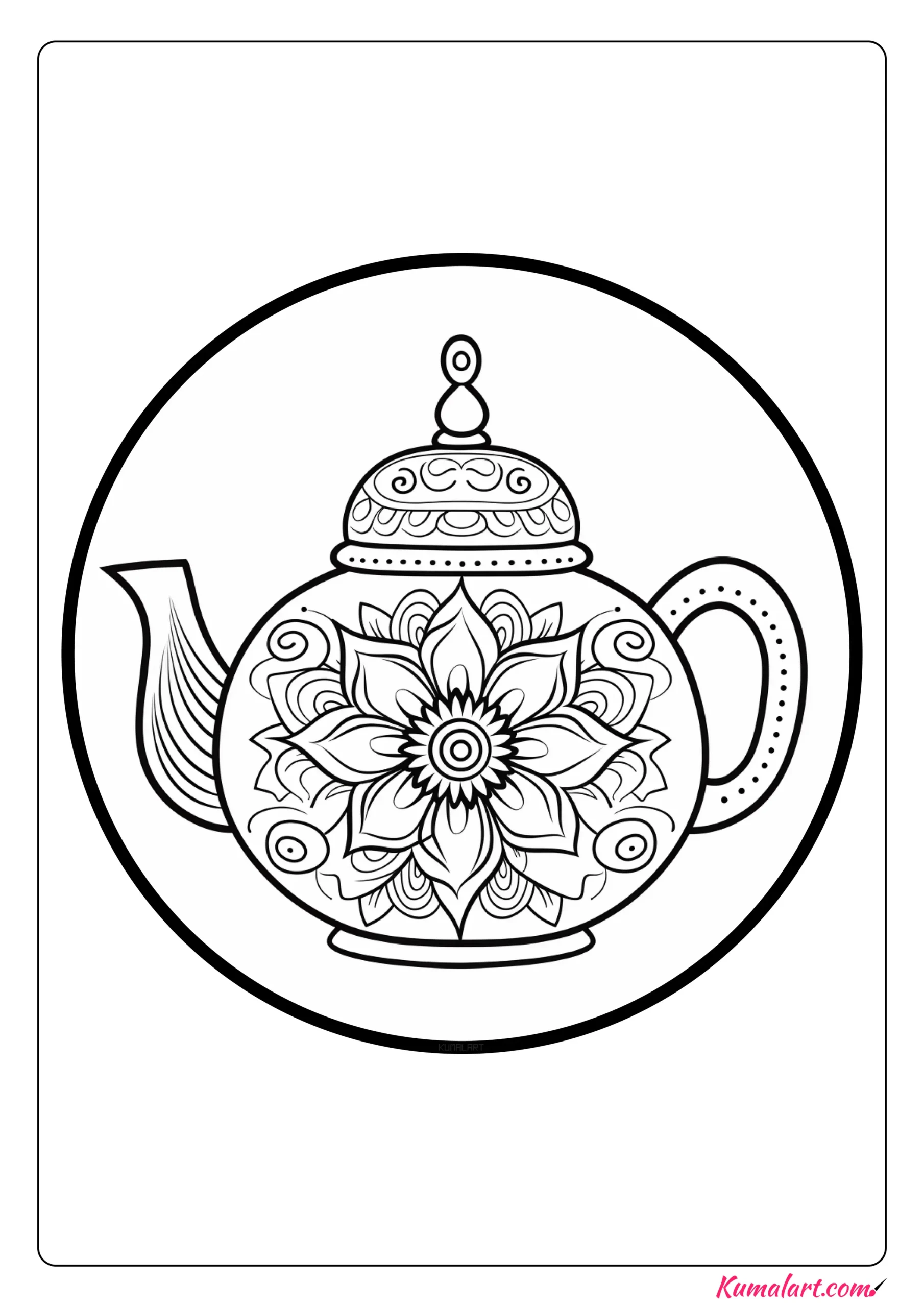 Giant Teapot Coloring Page
