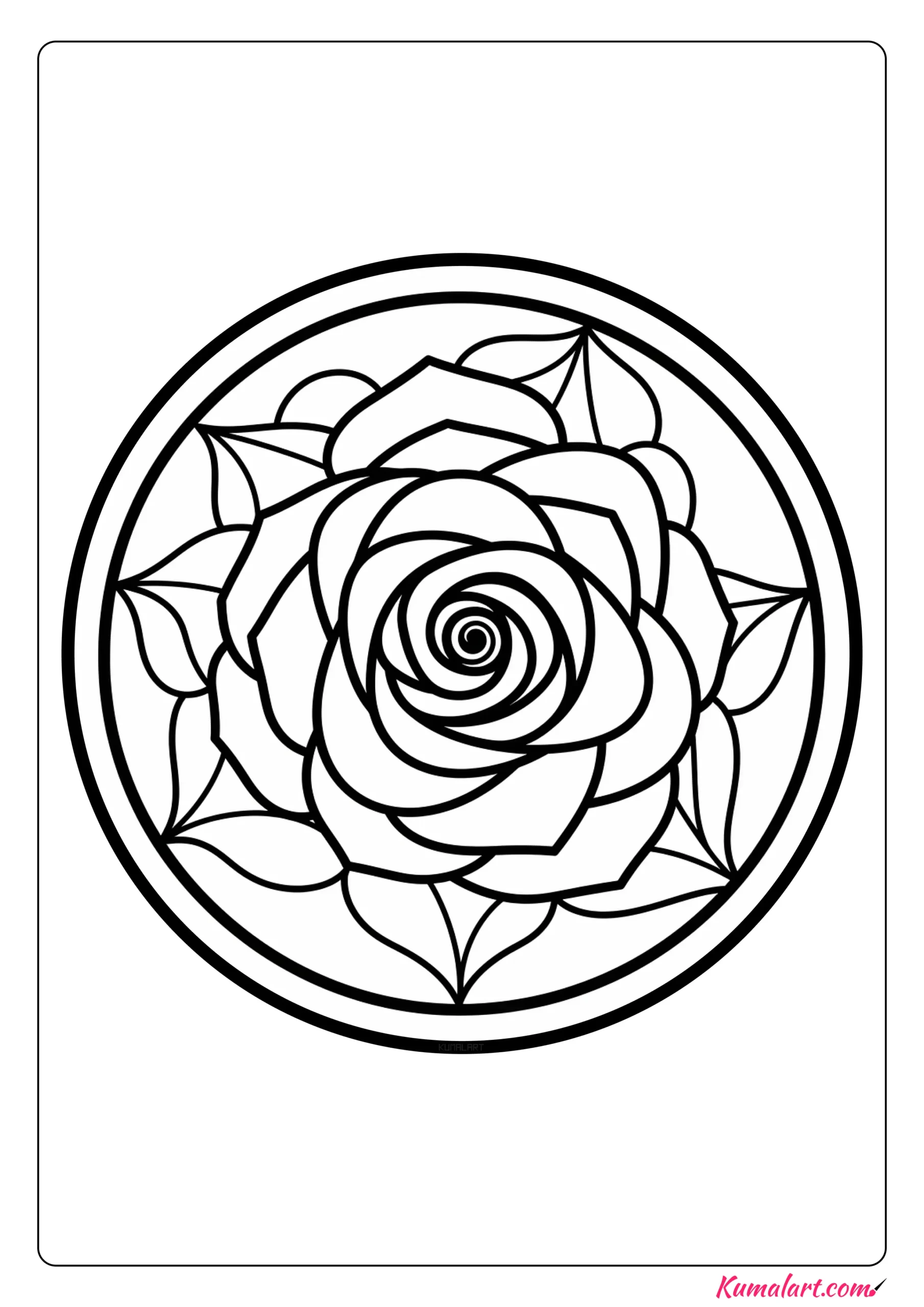 Graceful Rose Coloring Page