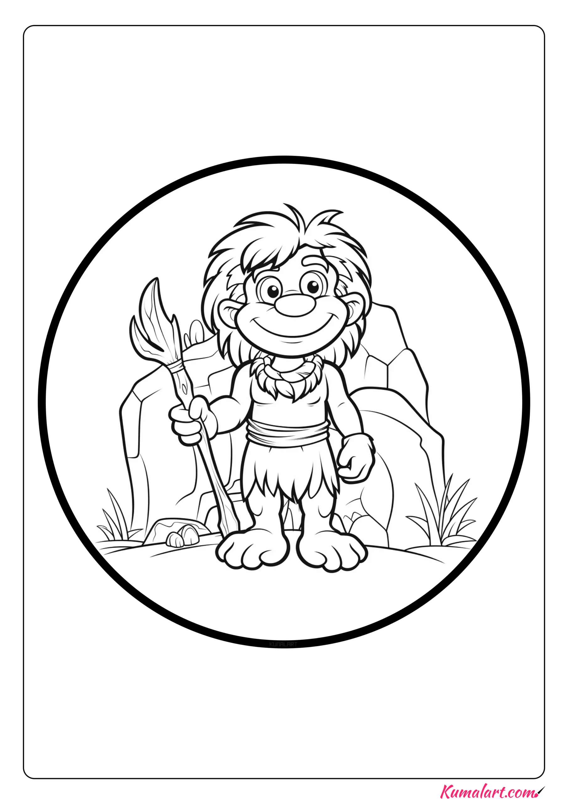 Grog the Caveman Coloring Page
