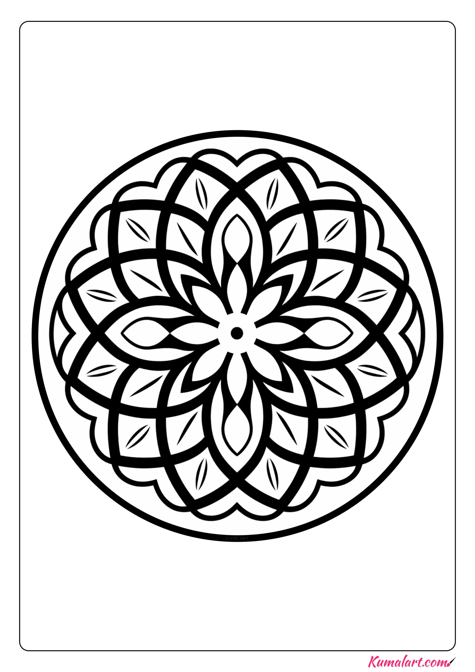 Happy Abstract Mandala Coloring Page