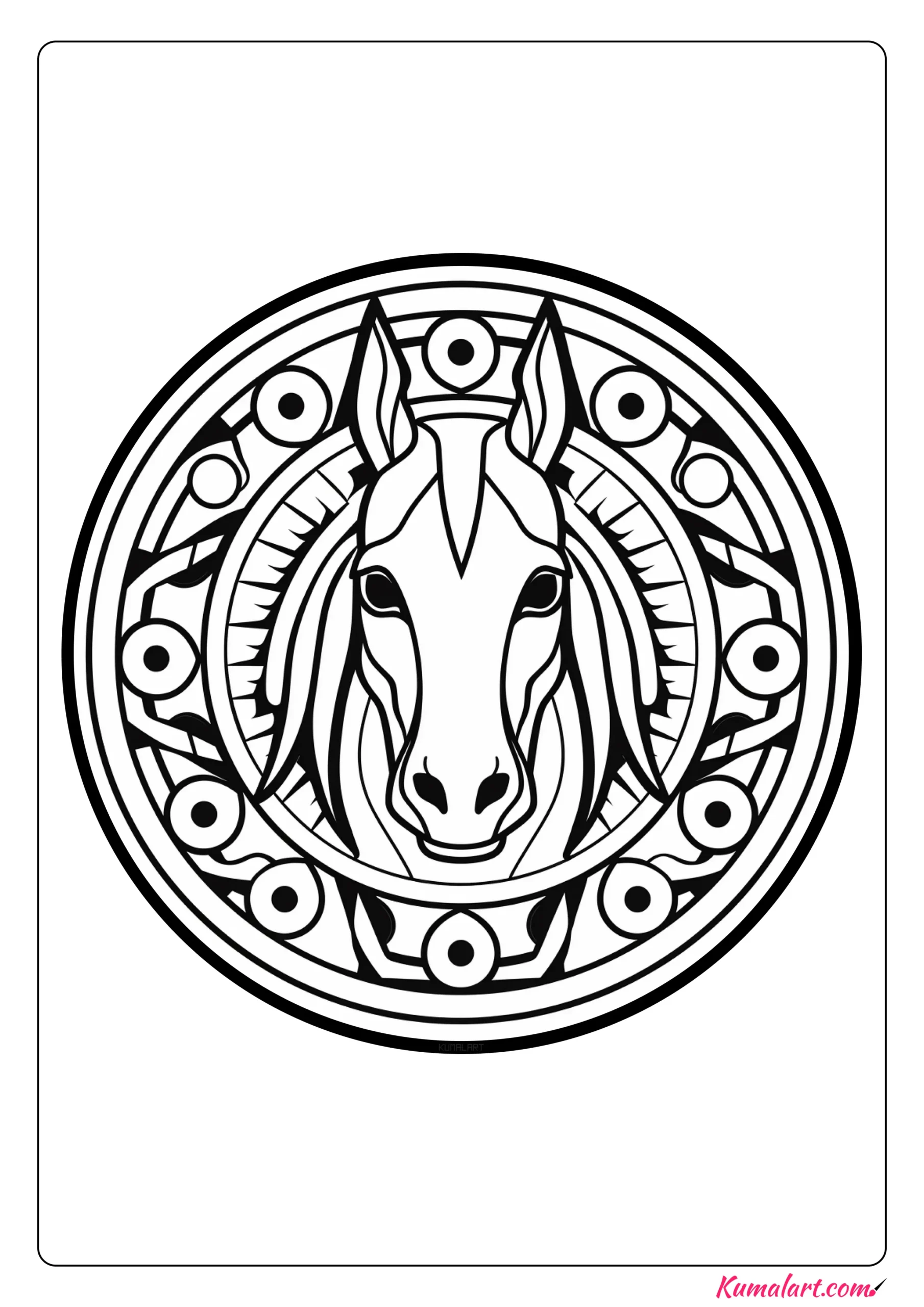 Harper the Horse Mandala Coloring Page