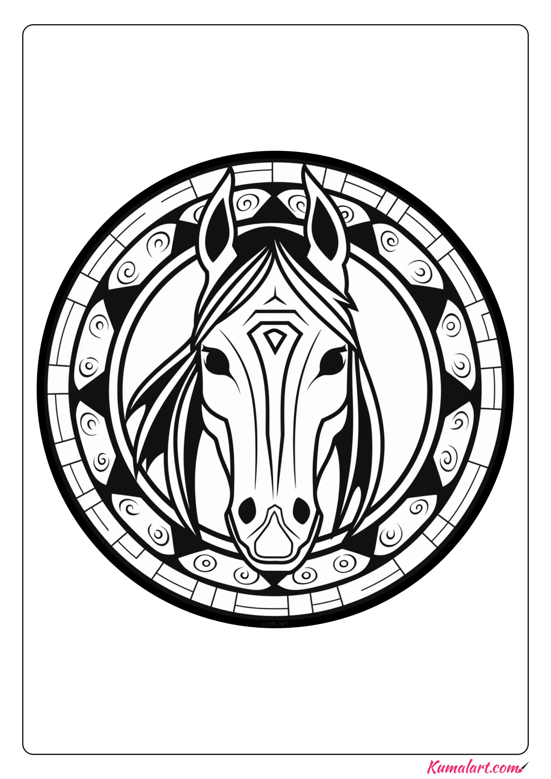 Jo the Horse Mandala Coloring Page