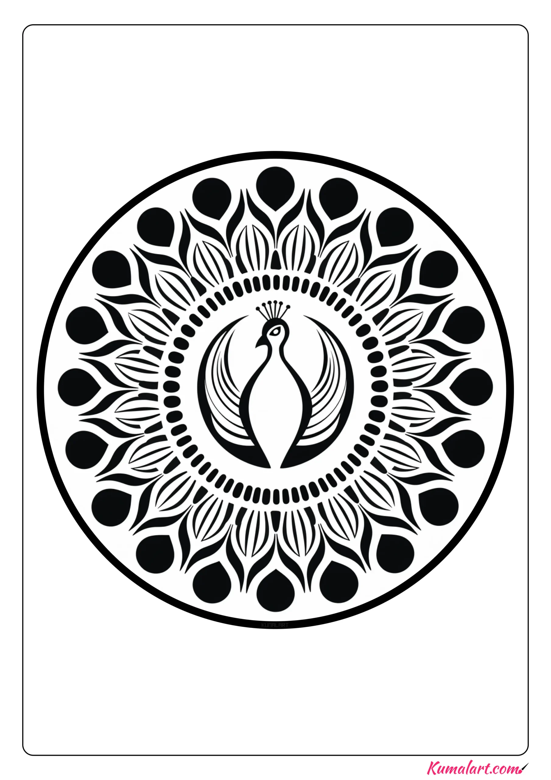 Jo the Peacock Coloring Page