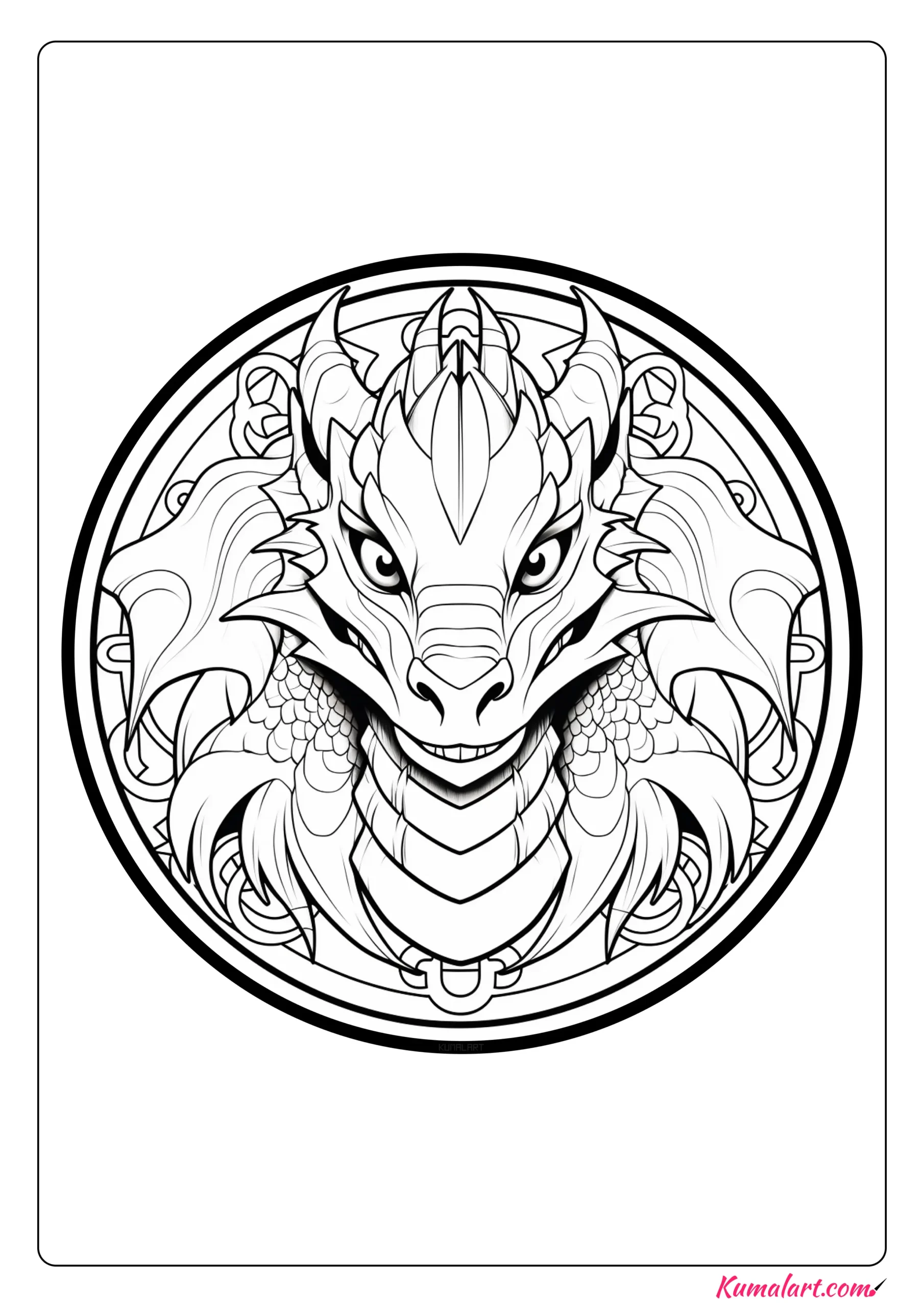 Jola the Dragon Mandala Coloring Page