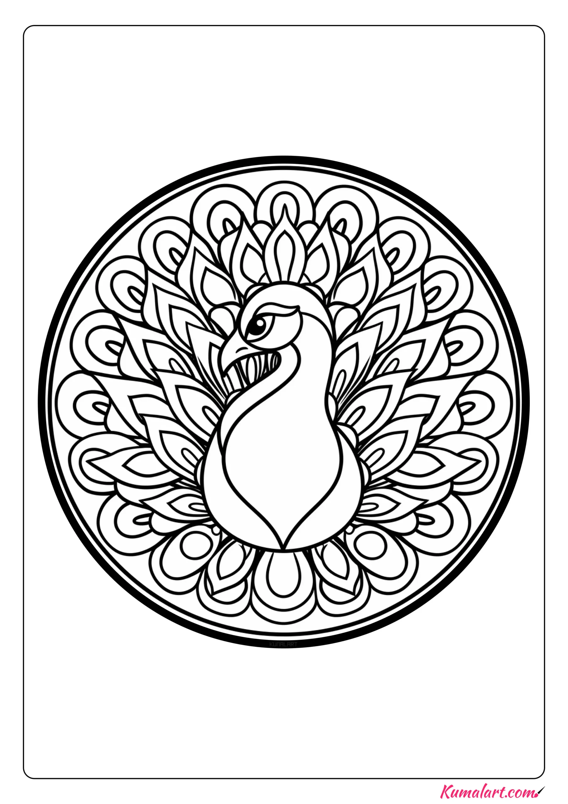 Jola the Peacock Coloring Page