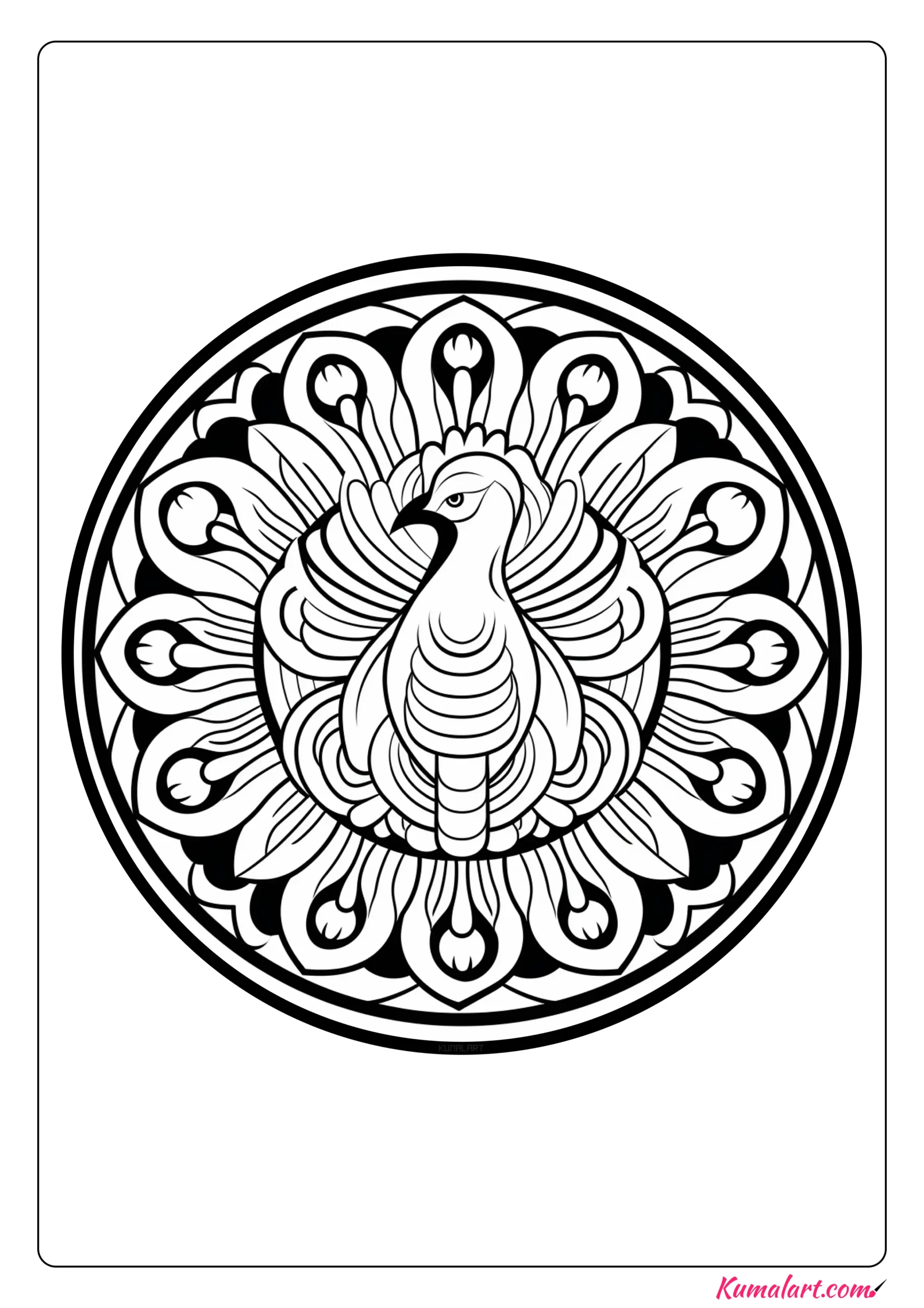 Julia the Peacock Coloring Page