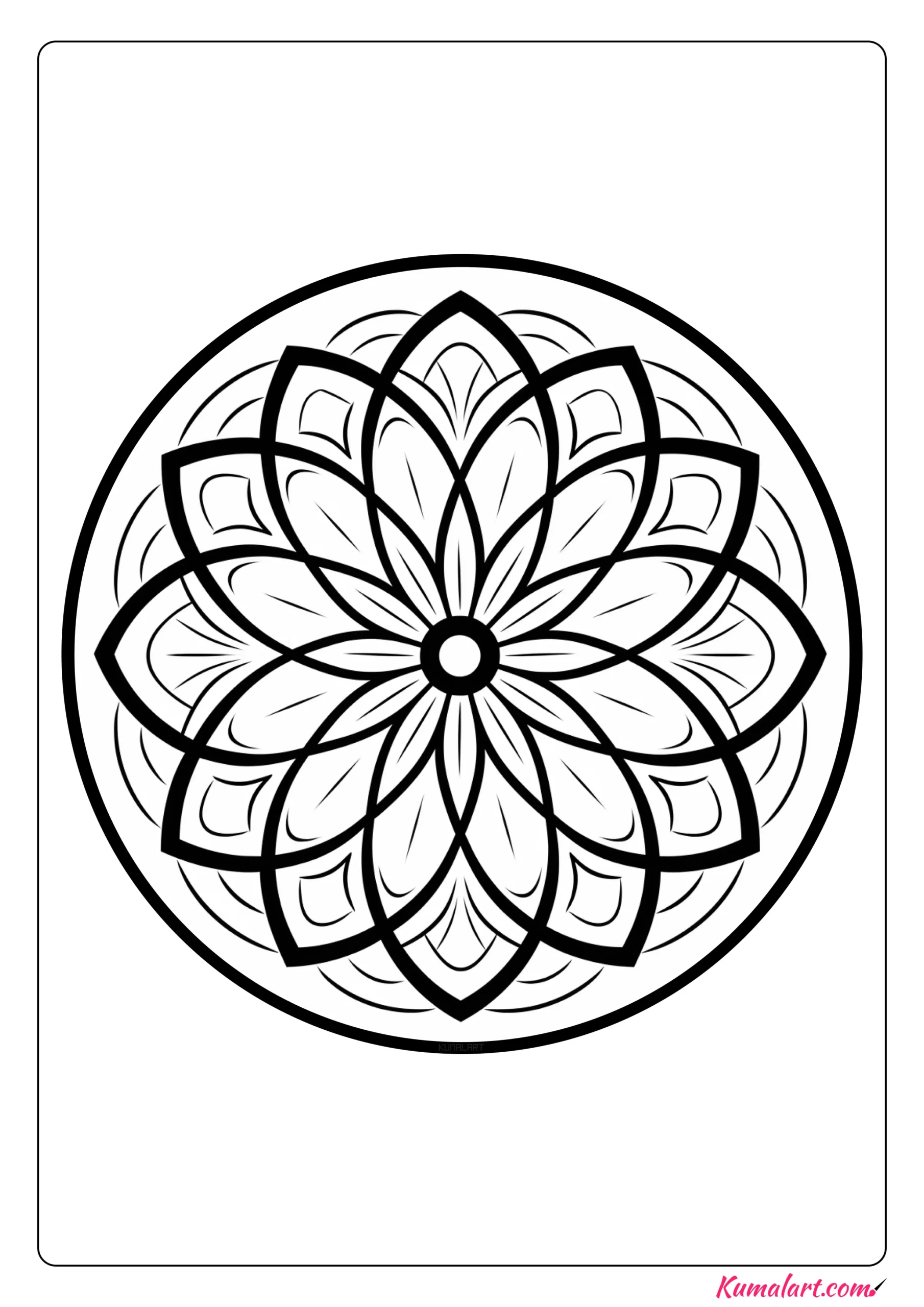 Kaleidoscope Flower Coloring Page