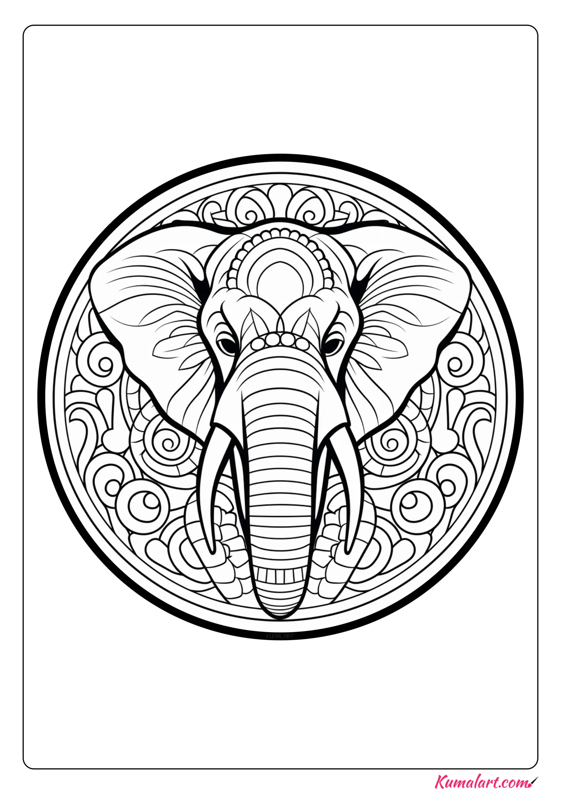 Kaziu the Elephant Coloring Page