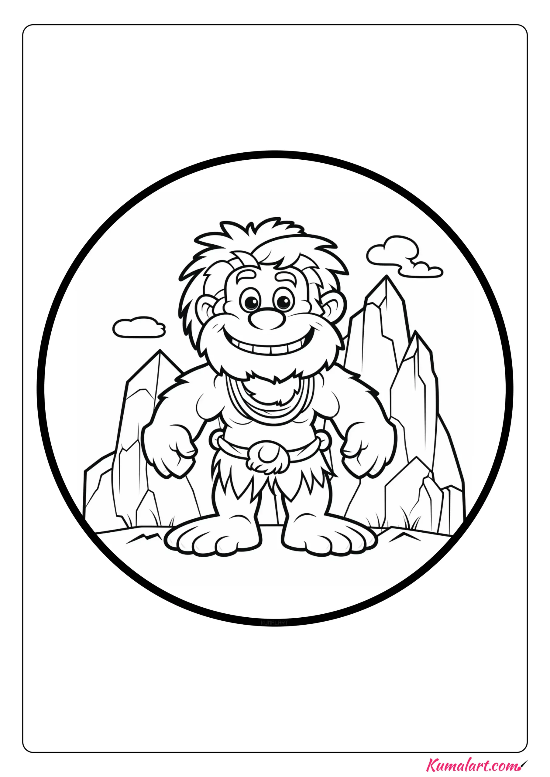 Krug the Caveman Coloring Page