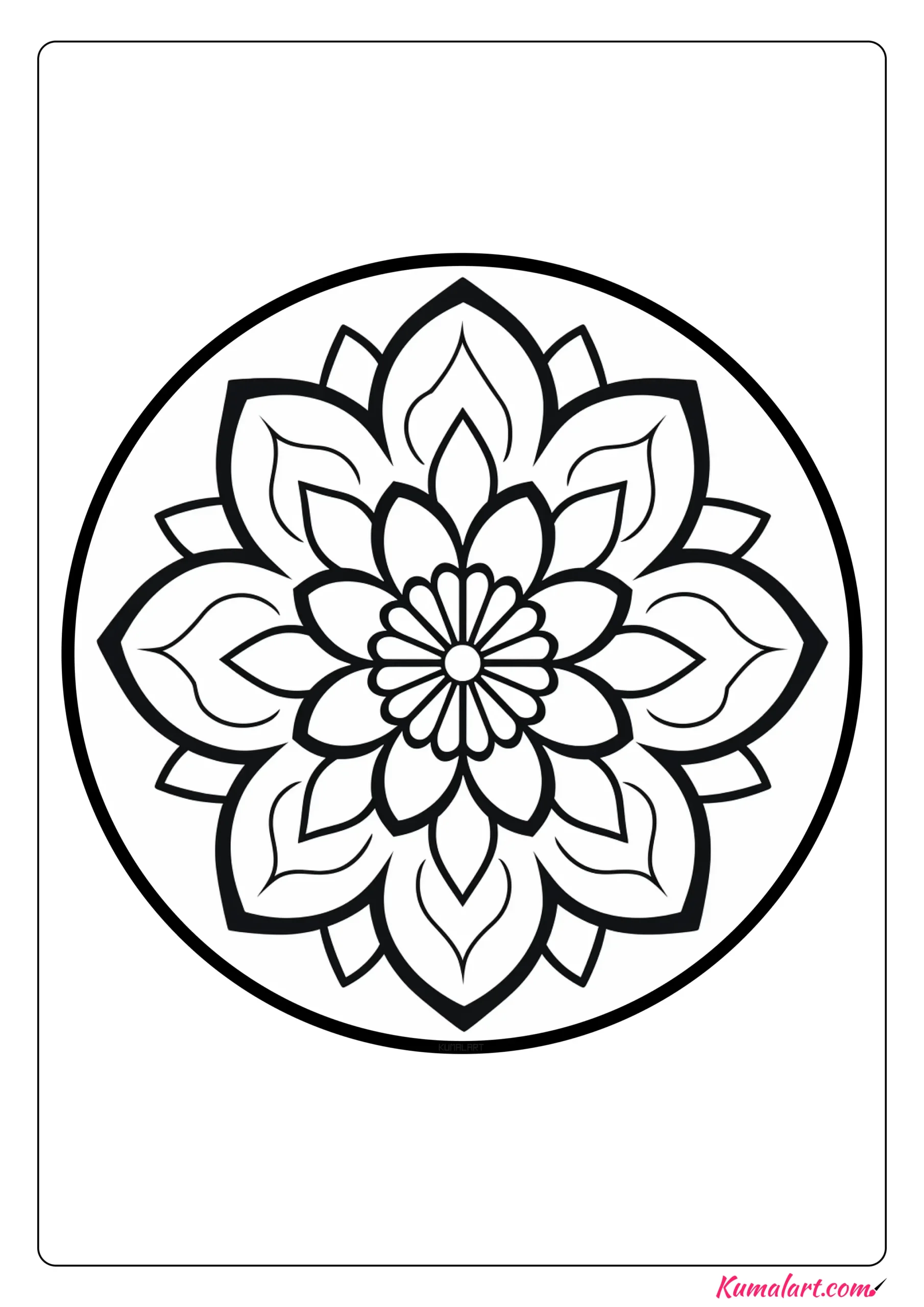 Kumala Lotus Flower Mandala Coloring Page