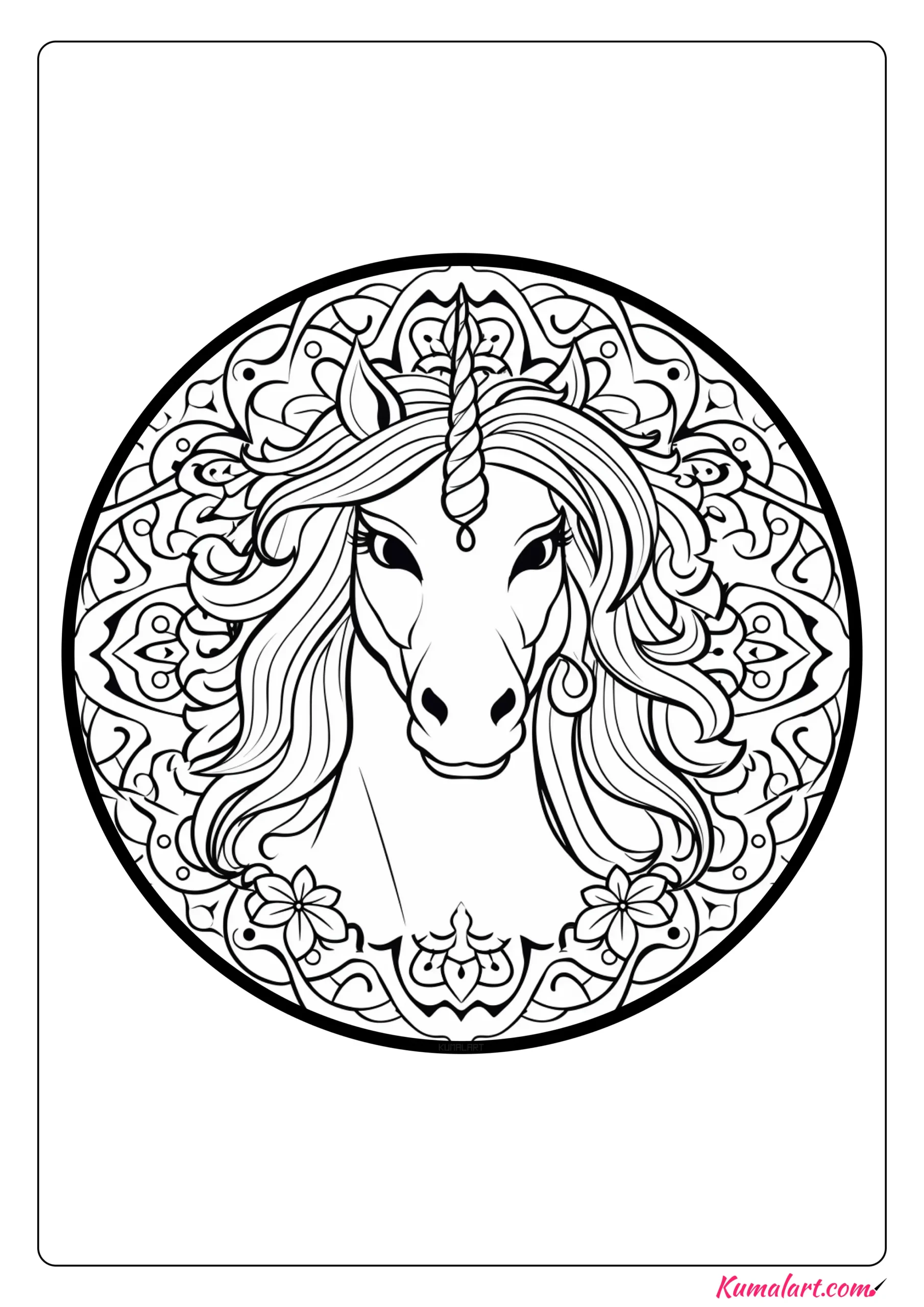 Layla the Unicorn Coloring Page