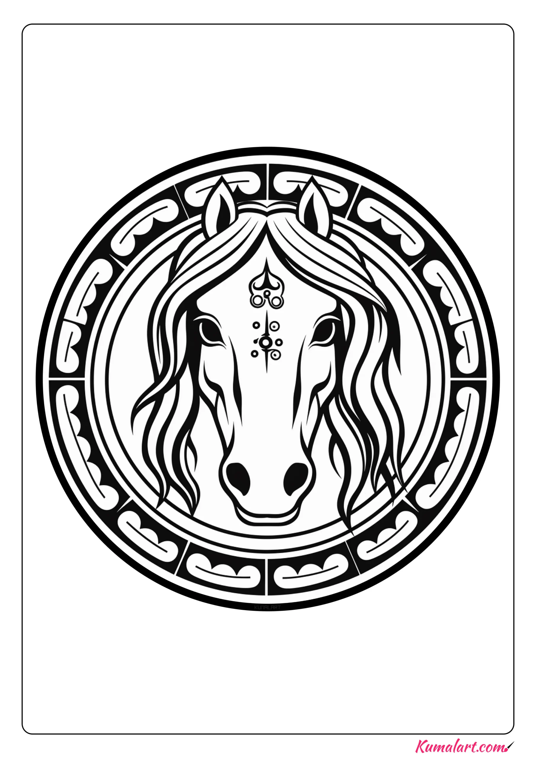 Leo the Horse Mandala Coloring Page