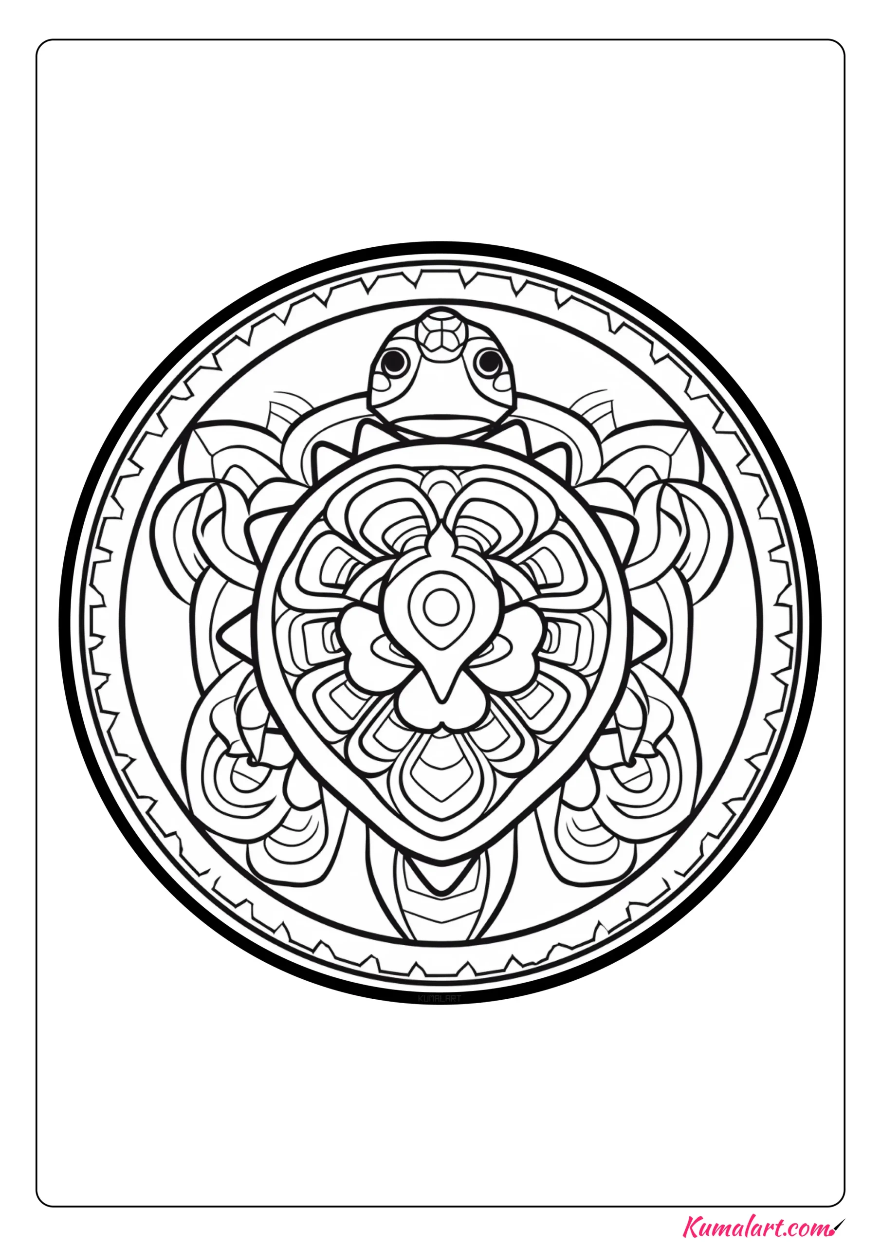Leo the Turtle Mandala Coloring Page