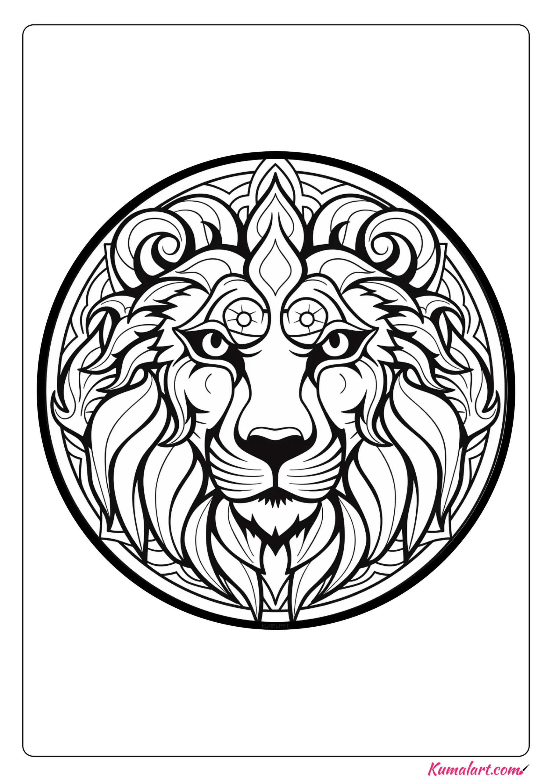 Lion Mandala Coloring Page