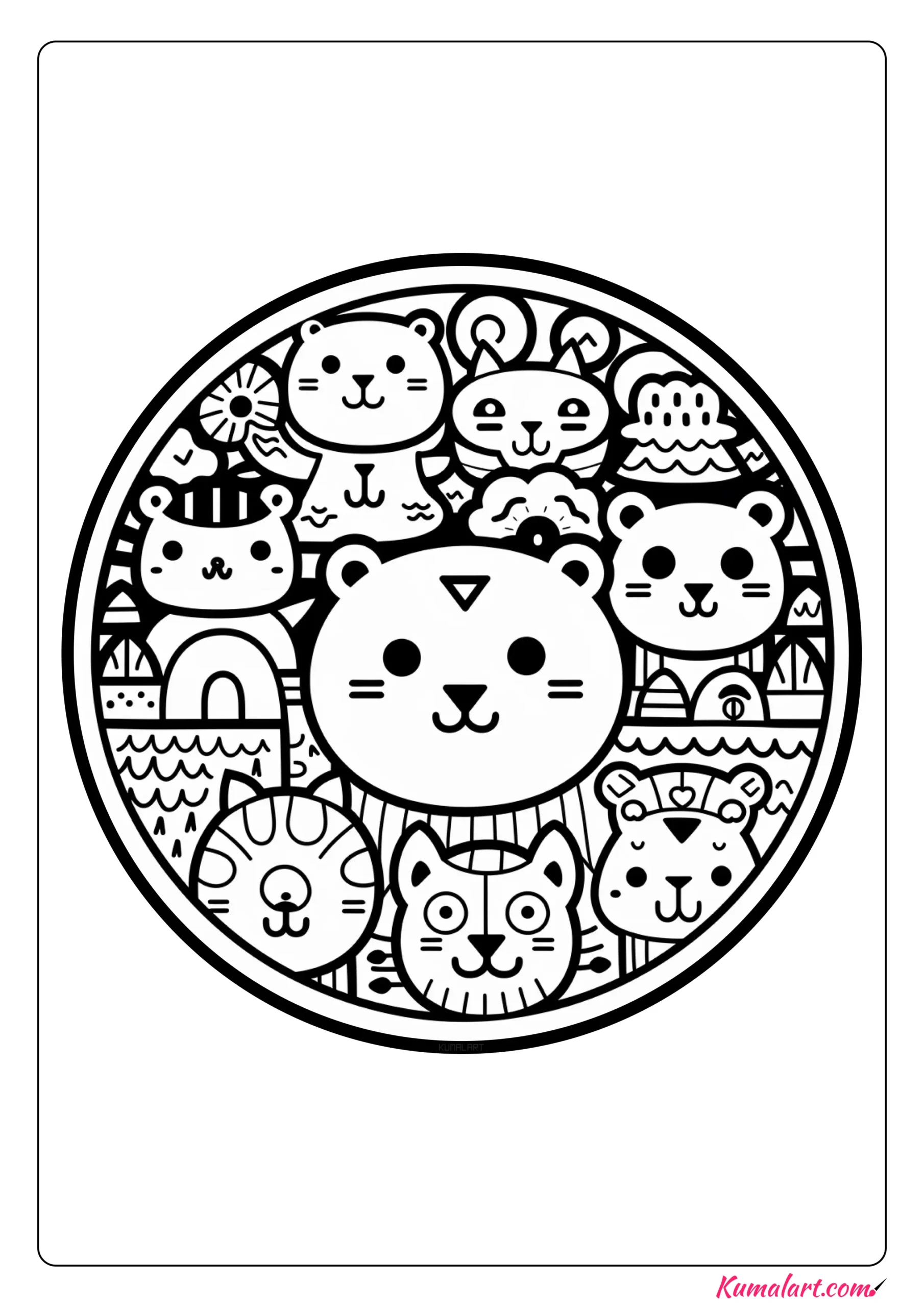 Lovable Cute Coloring Page