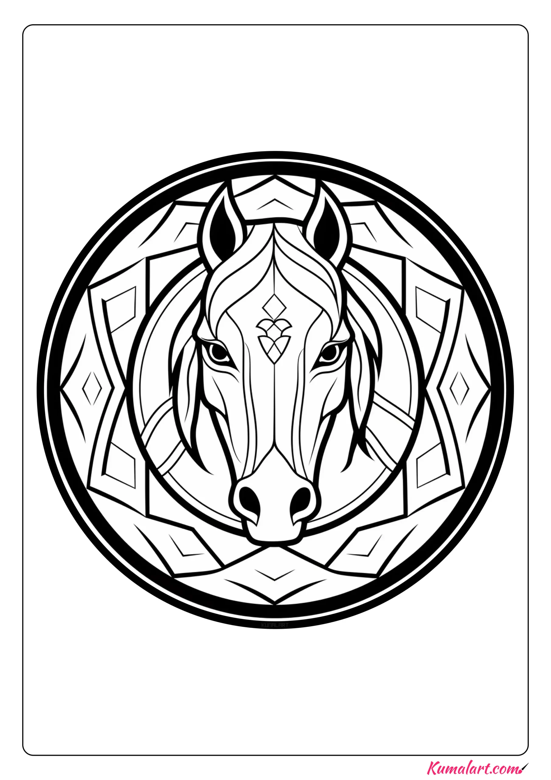 Lucja the Horse Mandala Coloring Page