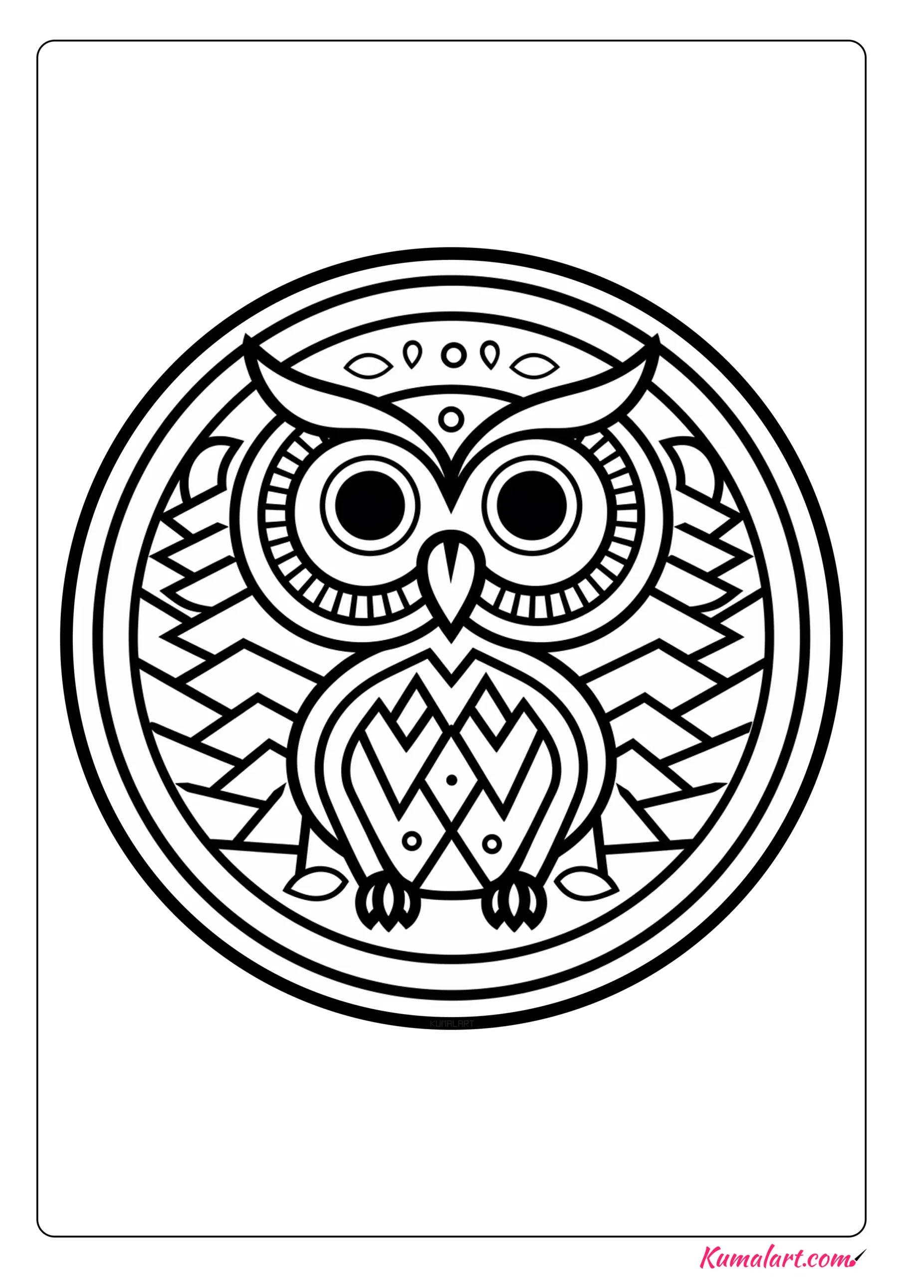 Lucja the Owl Coloring Page
