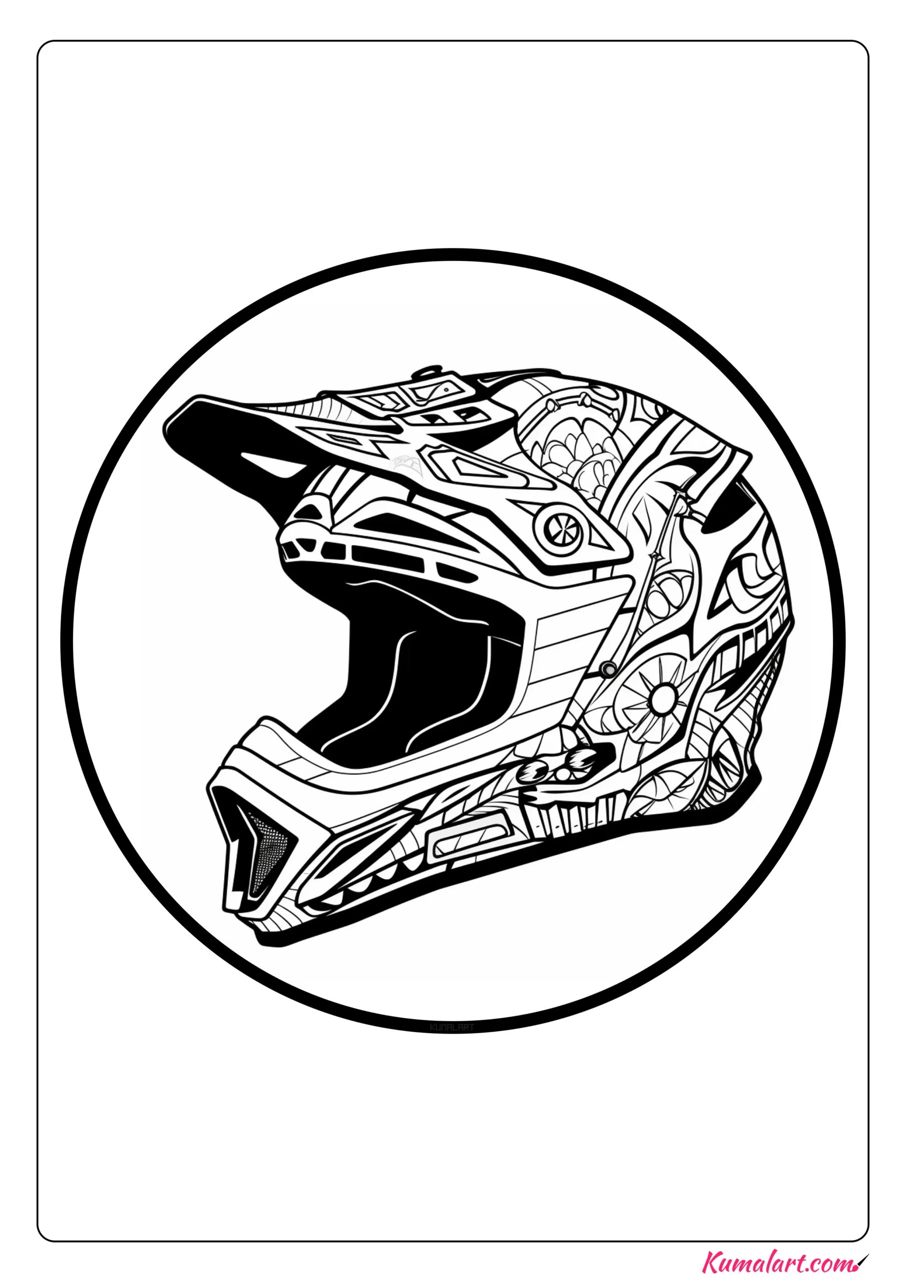 Lucky Dirt Bike Helmet Coloring Page