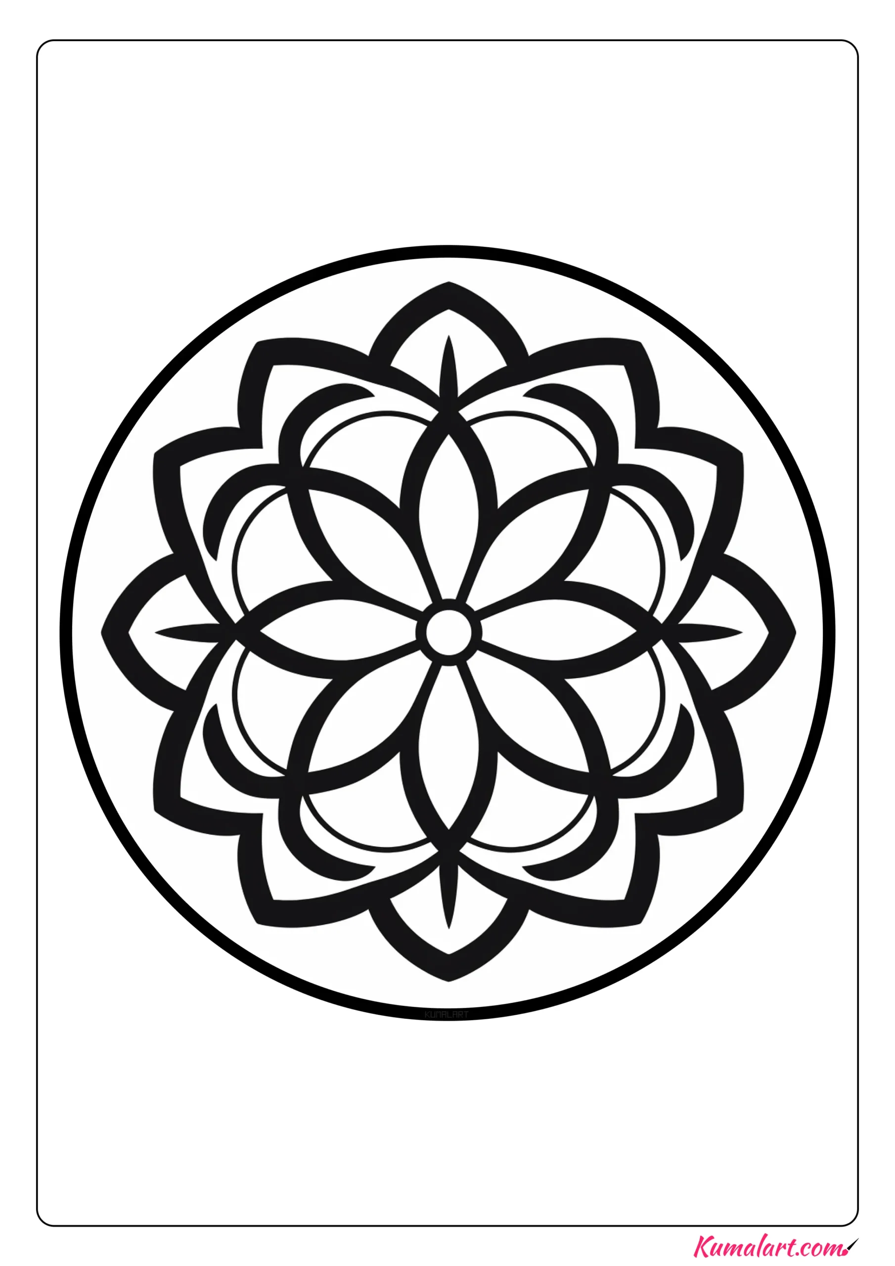 Lucky Floral Mandala Coloring Page