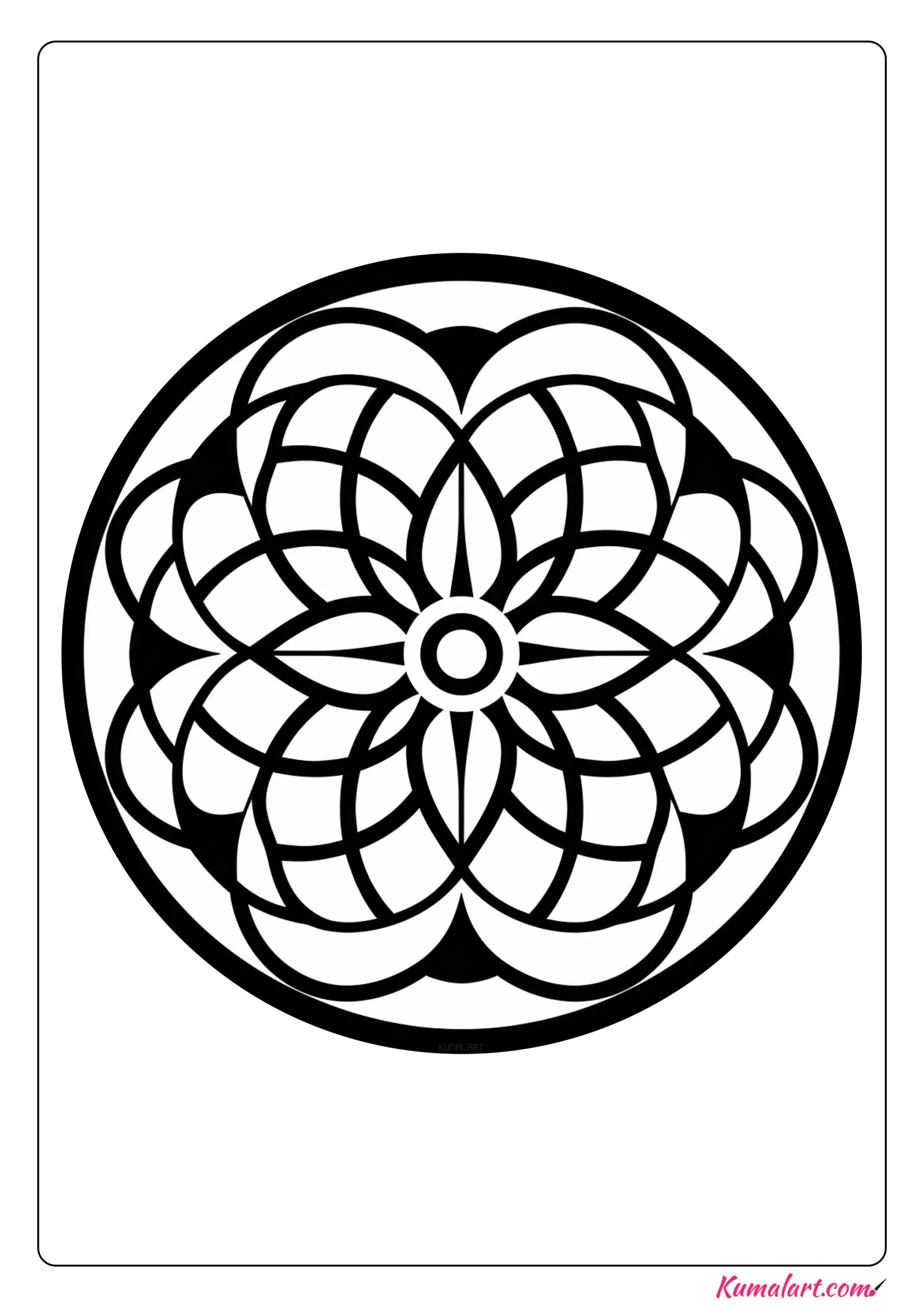 Lucky Geometric Mandala Coloring Page