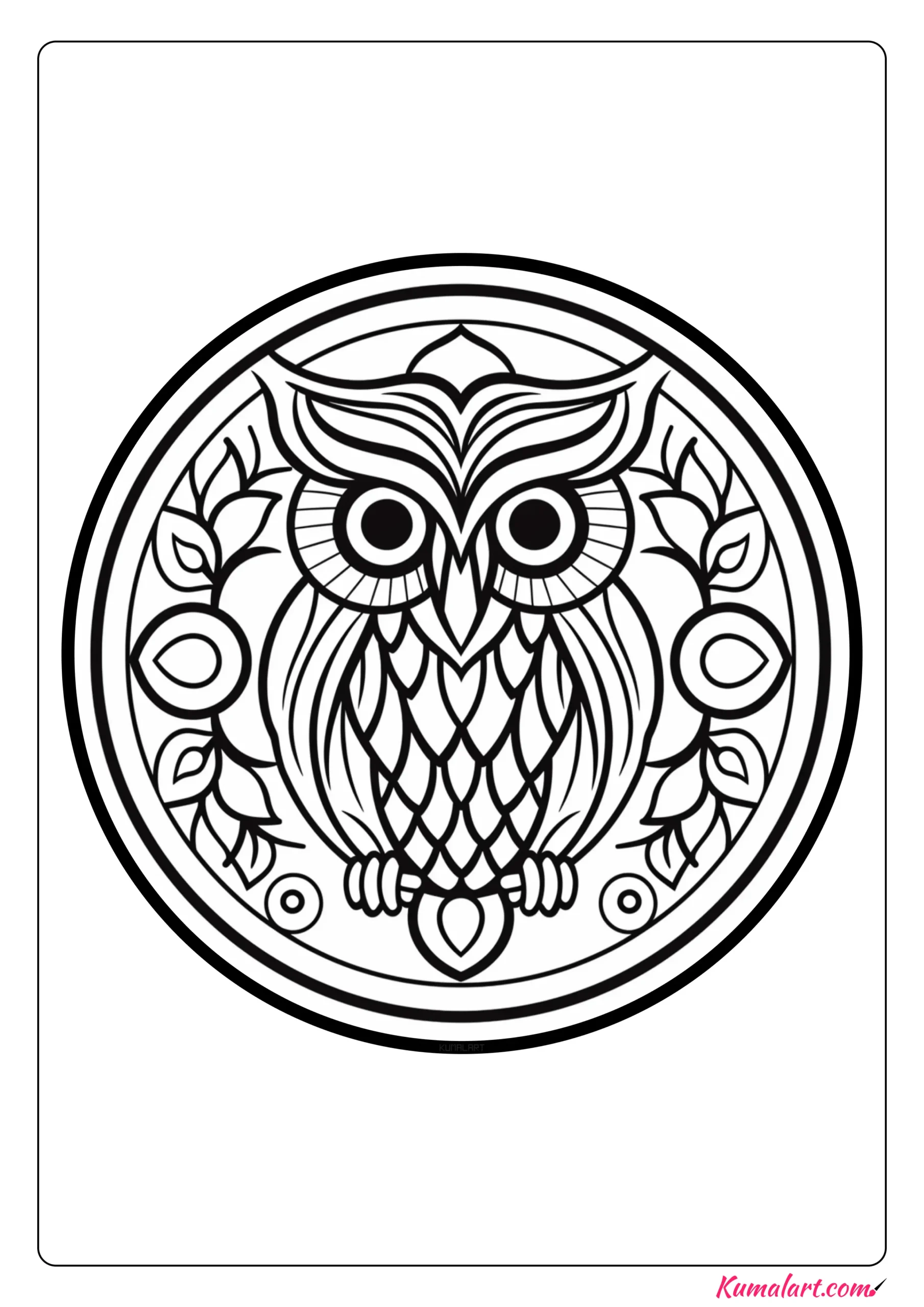 Luna the Owl Mandala Coloring Page