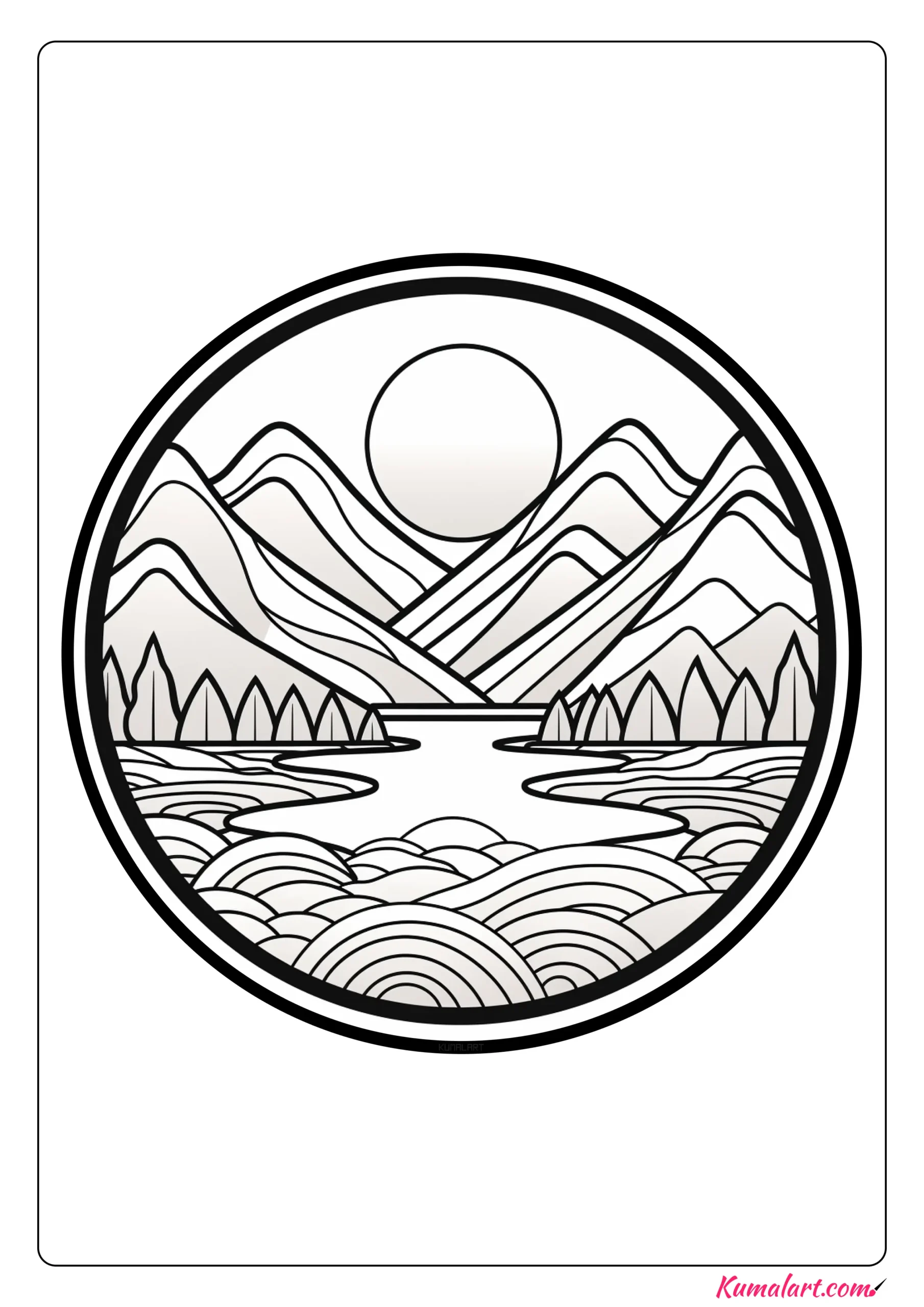 Majestic River Mandala Coloring Page