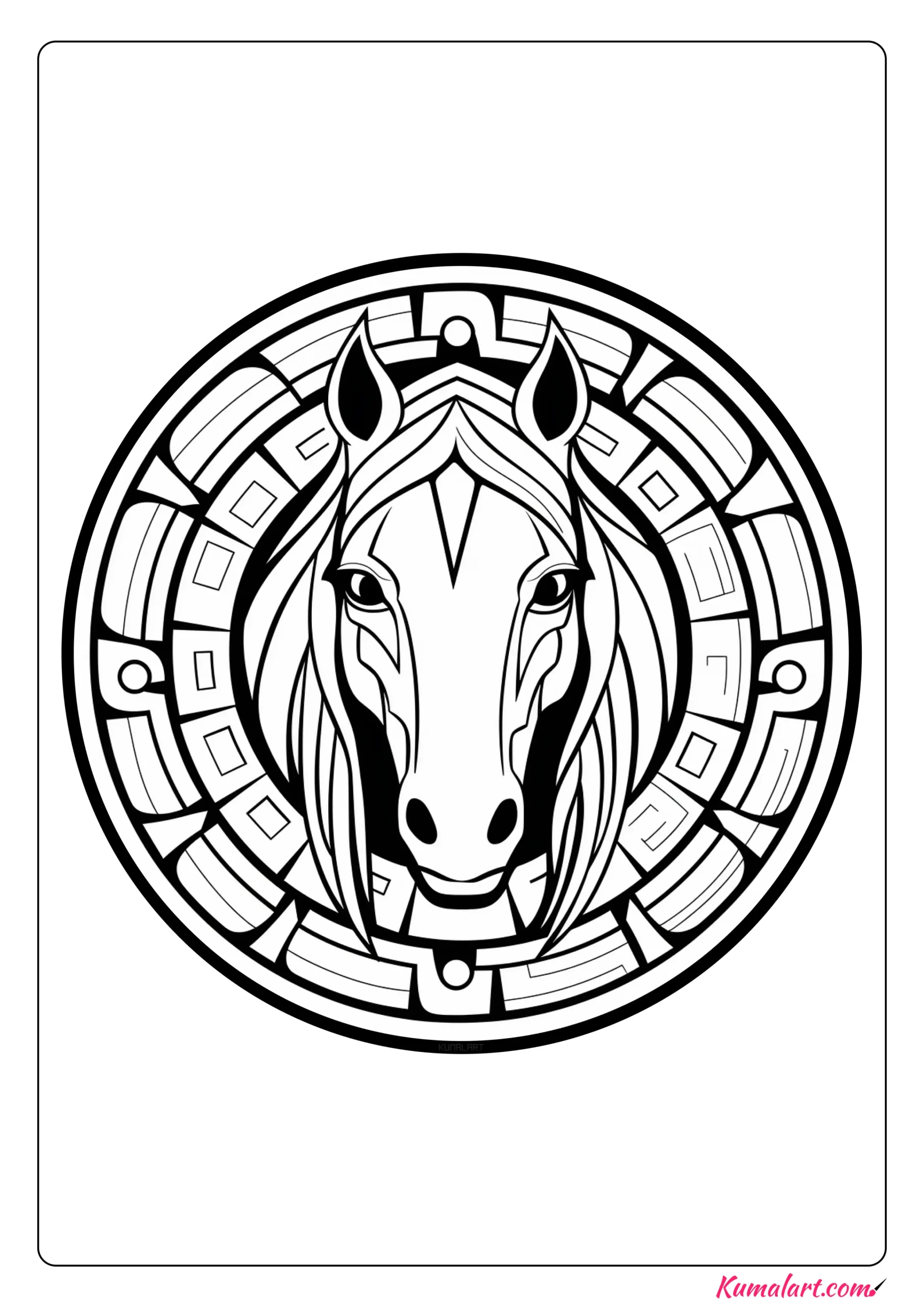 Marta the Horse Mandala Coloring Page