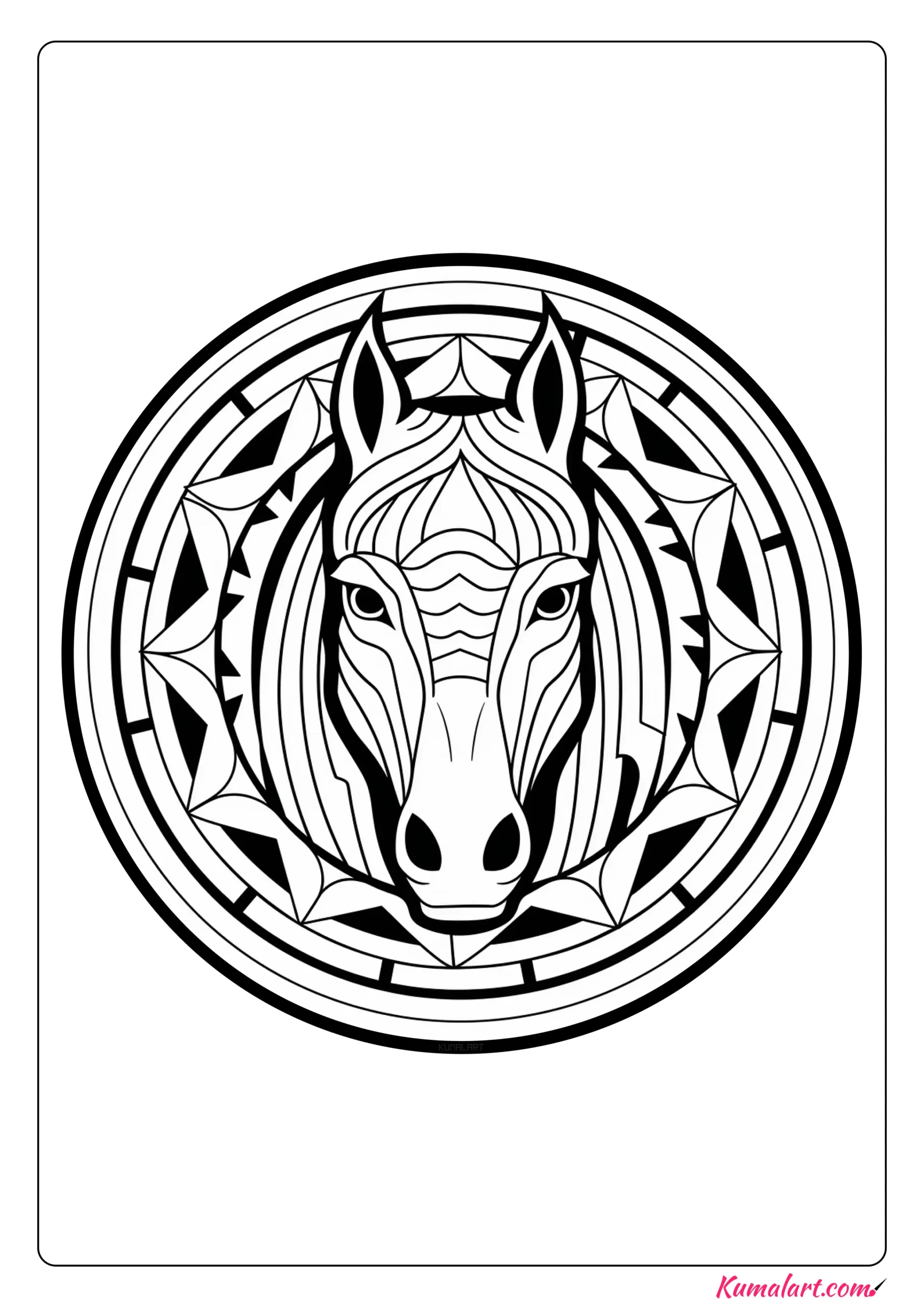 Matt the Horse Mandala Coloring Page