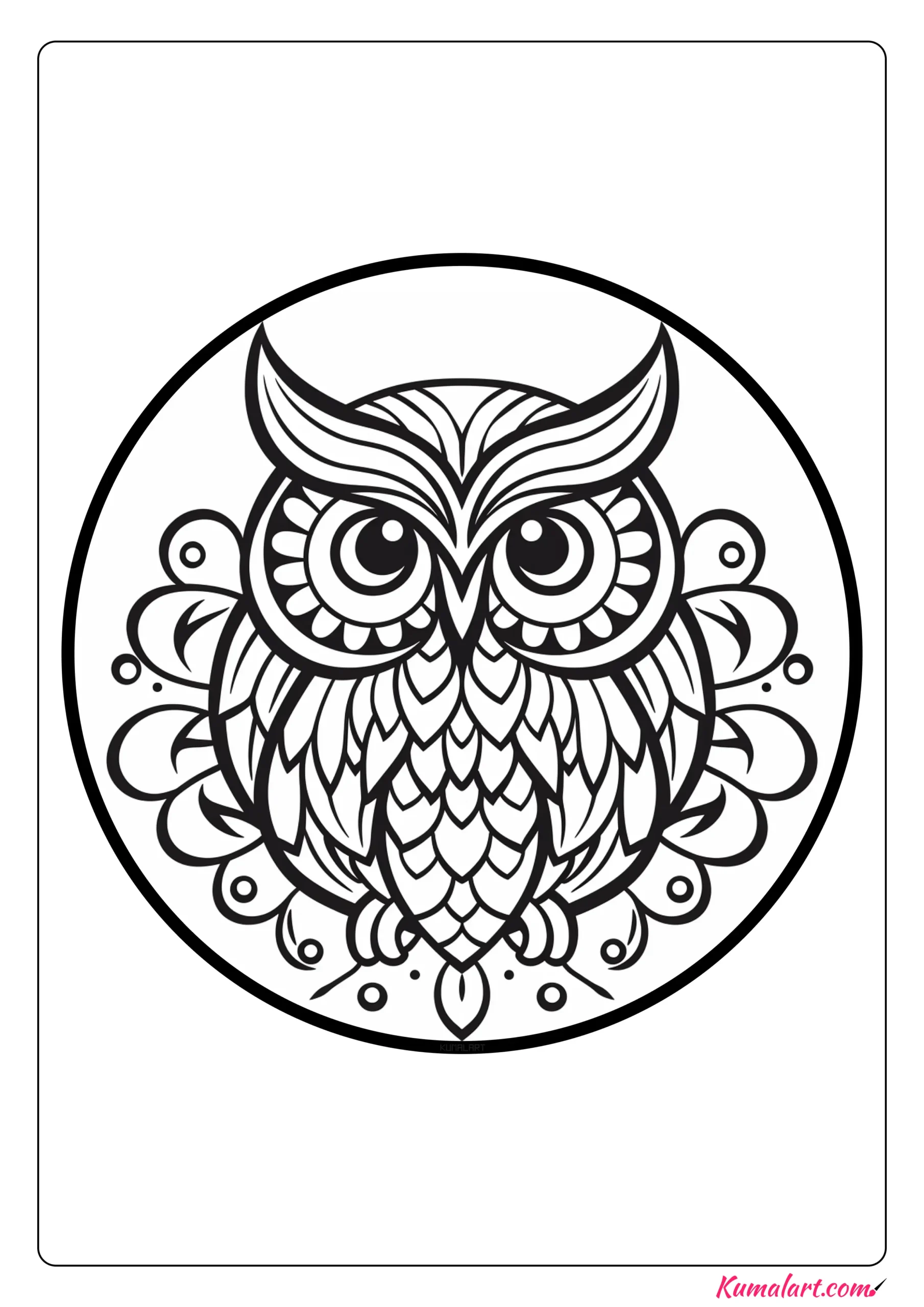 Matt the Owl Mandala Coloring Page