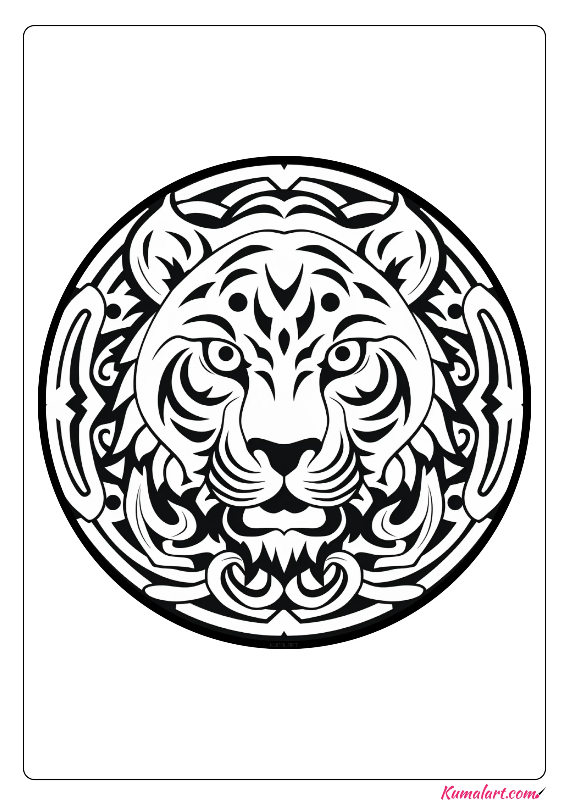 Mia the Tiger Coloring Page